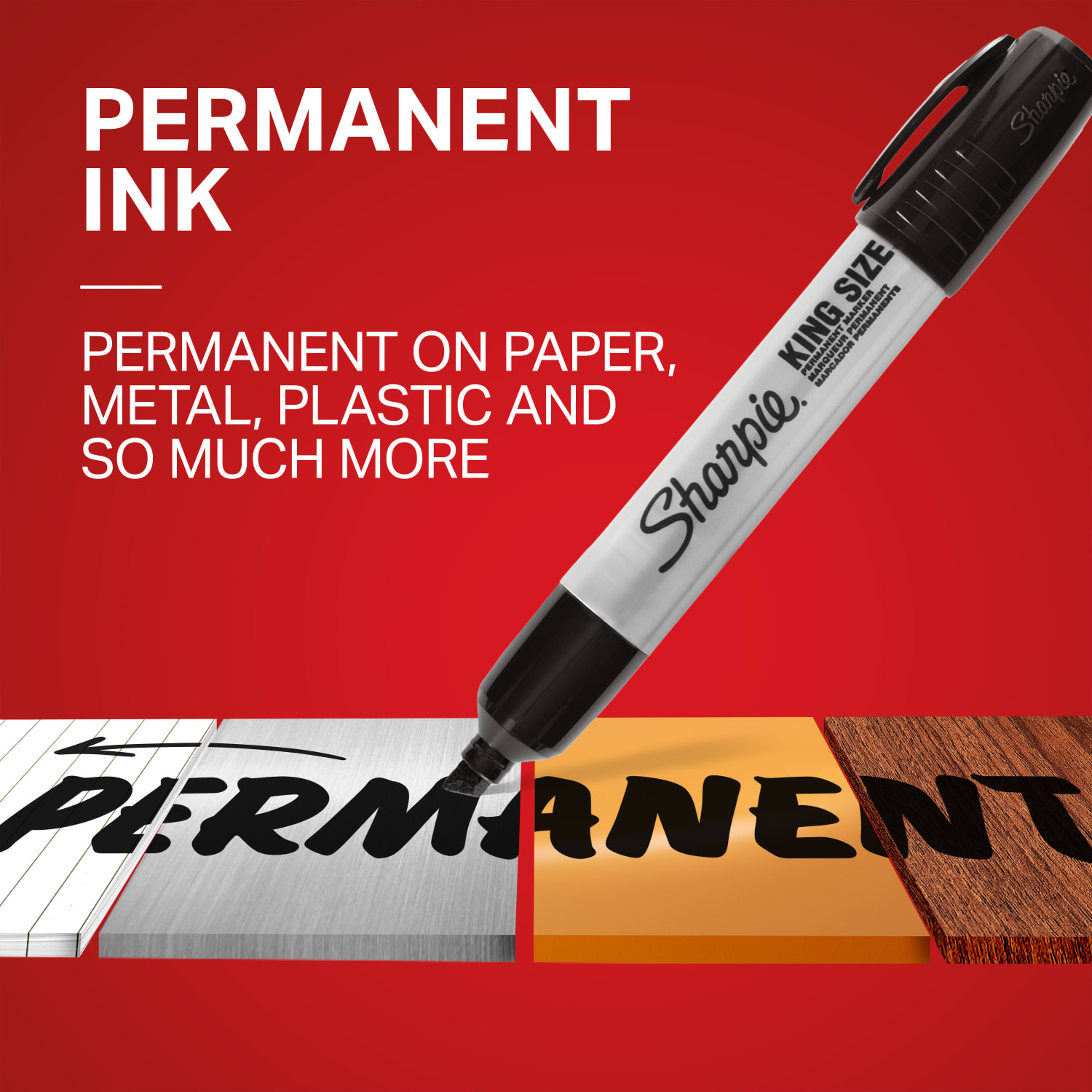 Sharpie King-Size Permanent Markers, Chisel Point, Red Ink, Pack Of 12 Markers - Image 3