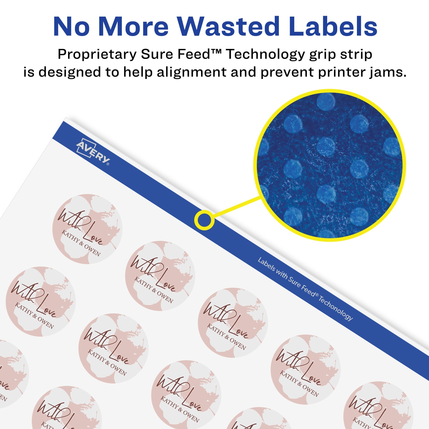 Avery Glossy Permanent Labels With Sure Feed, 94504-WGP100, Round, 3/4in Diameter, White, Pack Of 8,000 - Image 5