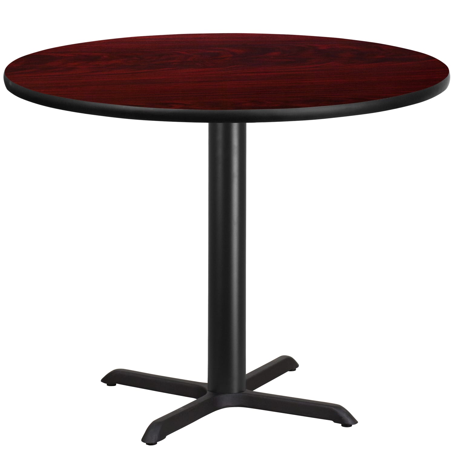 Flash Furniture Round Hospitality Table With X-Style Base, 31-3/16inH x 42inW x 42inD, Mahogany - Image 3
