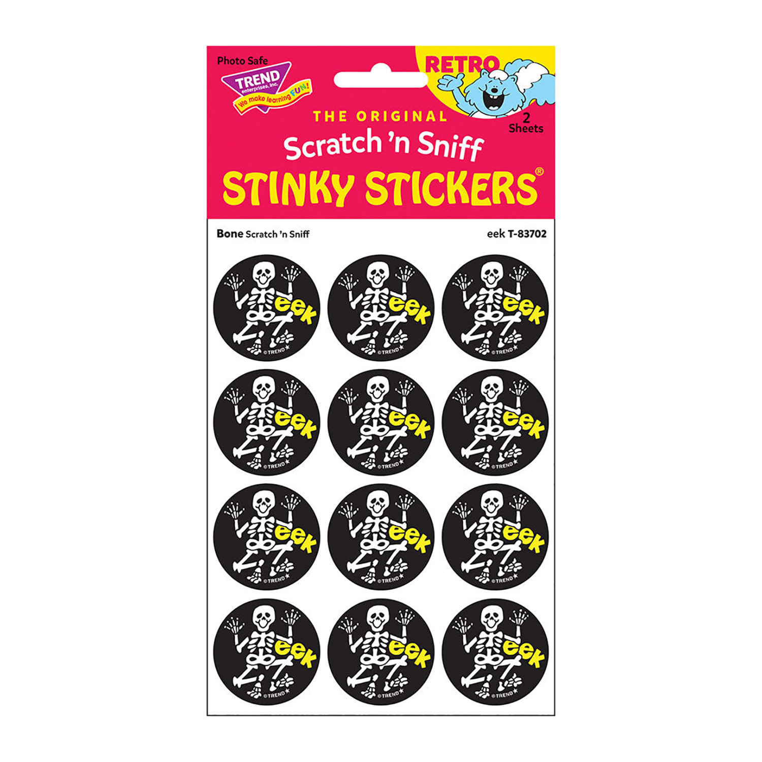 Trend Retro Scratch N Sniff Stinky Stickers, eek/Bone Scent, 24 Stickers Per Pack, Bundle Of 6 Packs - Image 4