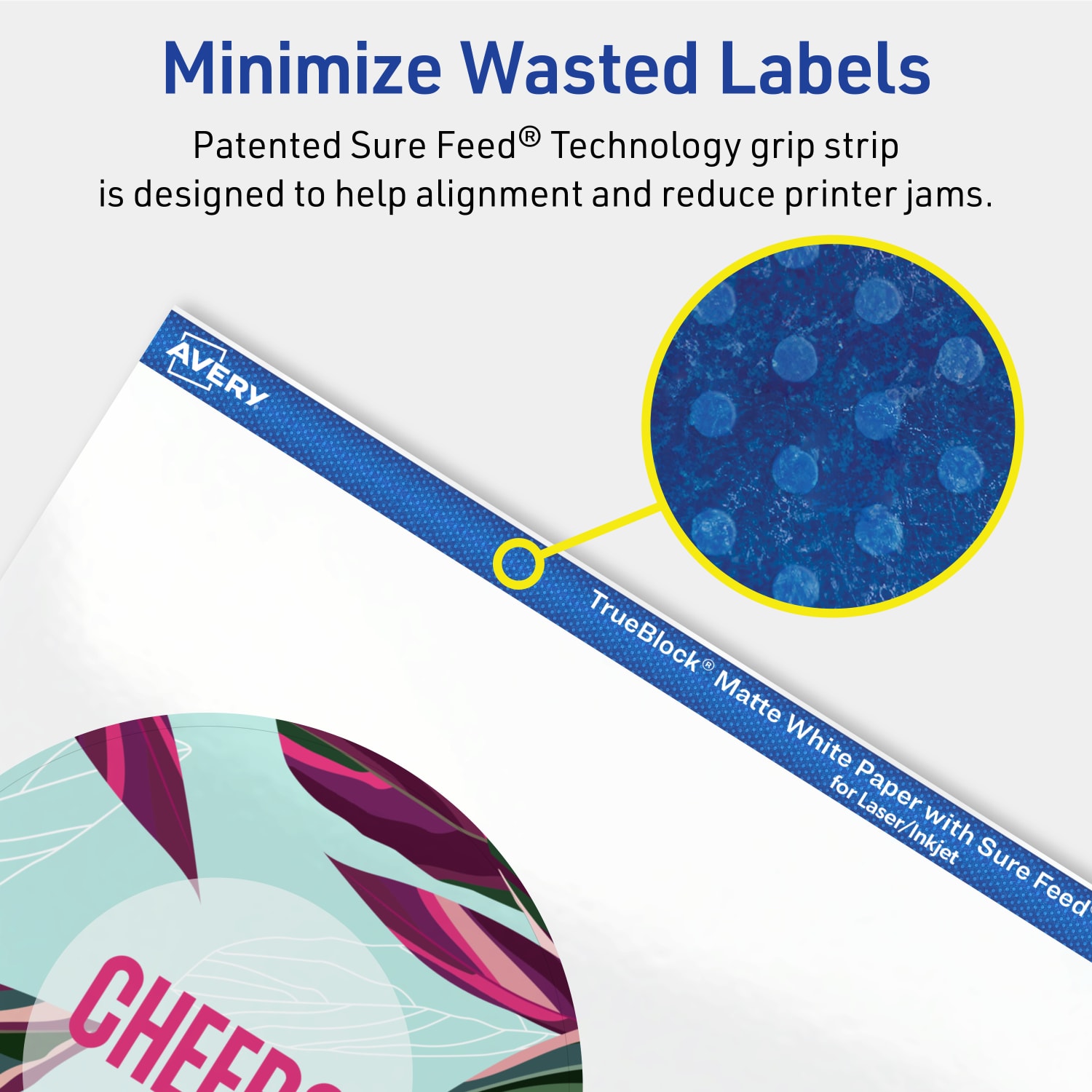 Avery Print-To-The-Edge TrueBlock Labels With Sure Feed, 94514-TWMP50, Round, 3-1/2in, Matte White, Pack Of 200 - Image 5