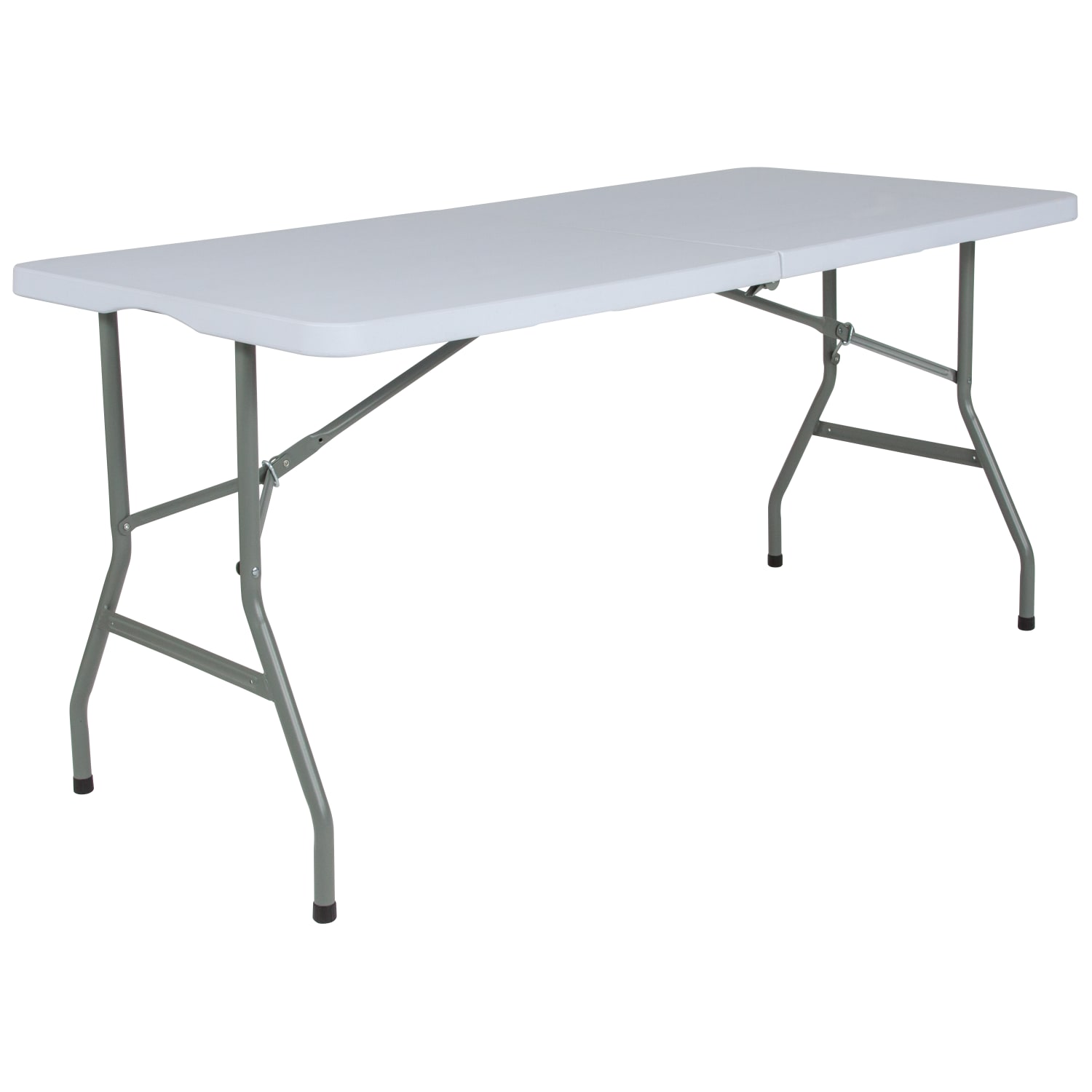Flash Furniture Bi-Fold Plastic Banquet And Event Folding Table, 28-1/4inH x 27-1/4inW x 59-3/4inD, Granite White - Image 3