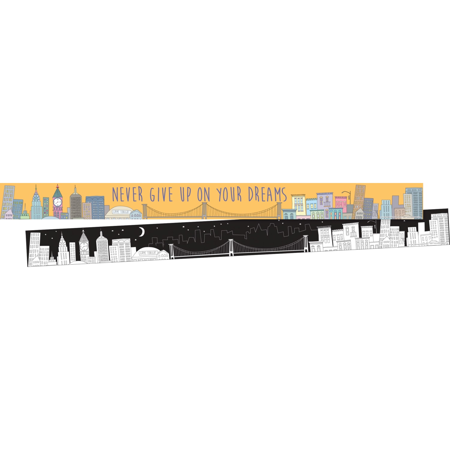 Barker Creek Double-Sided Straight-Edge Border Strips, 3in x 35in, City Skyline, Set Of 24 Strips - Image 4