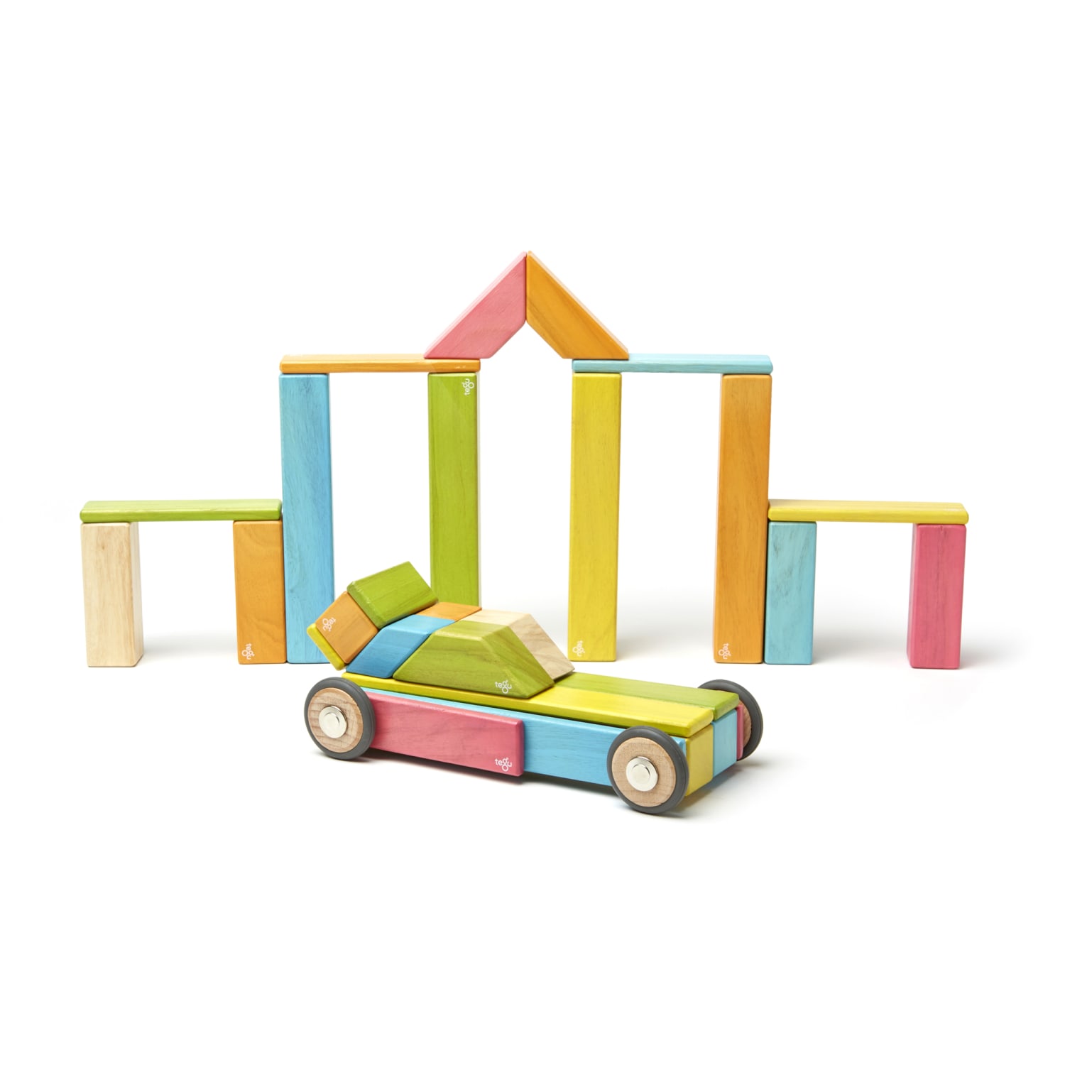 Tegu Magnetic Wooden Blocks, Tints, 42-Piece Set - Image 5