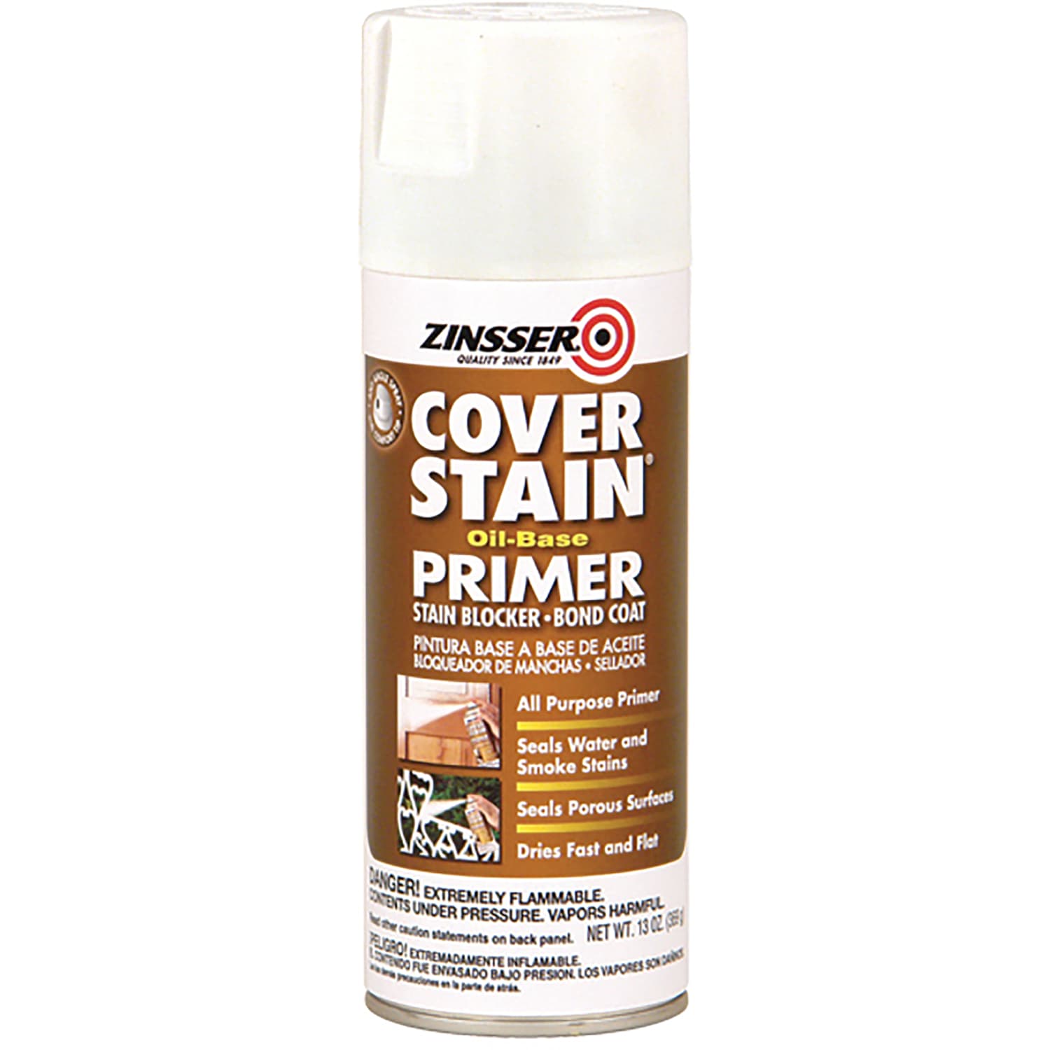 Zinsser Cover Stain Oil Base Primer, 13 Oz, Case Of 6 Bottles, 3608