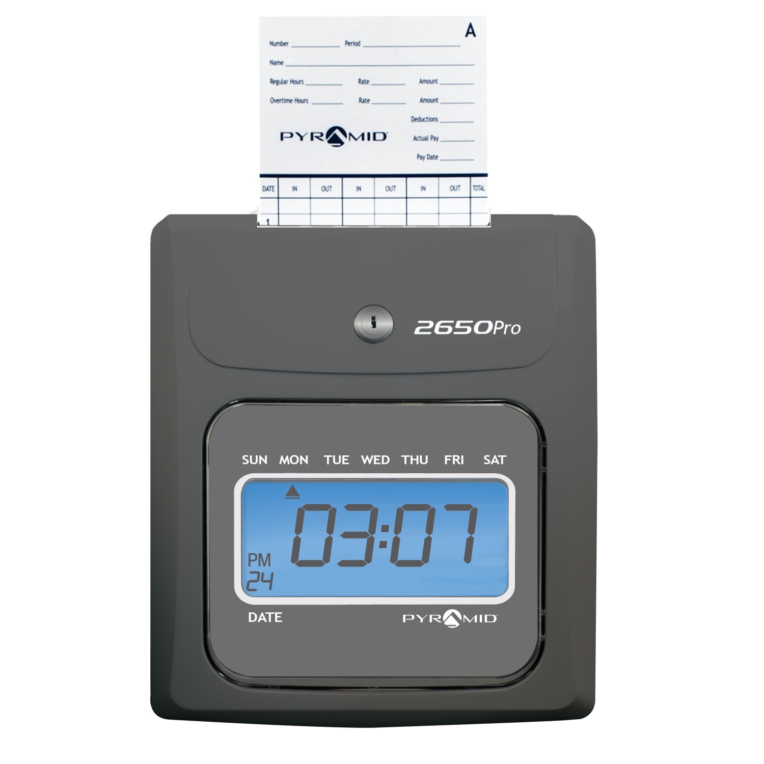 Pyramid 2650Pro 6-Column Top Loading Time Clock, 8.5in x 7.25in x 5in, Charcoal - Image 5