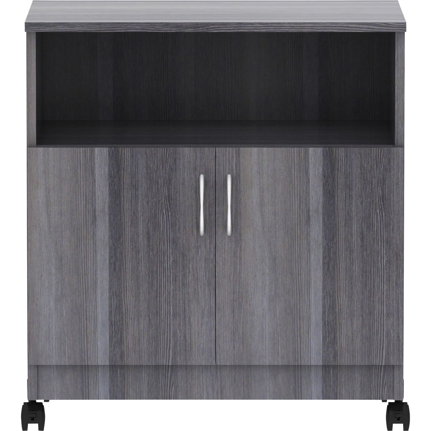 Lorell Deluxe Mobile Machine Stand, 30-1/2inH x 28inW x 19-3/4inD, Weathered Charcoal - Image 3
