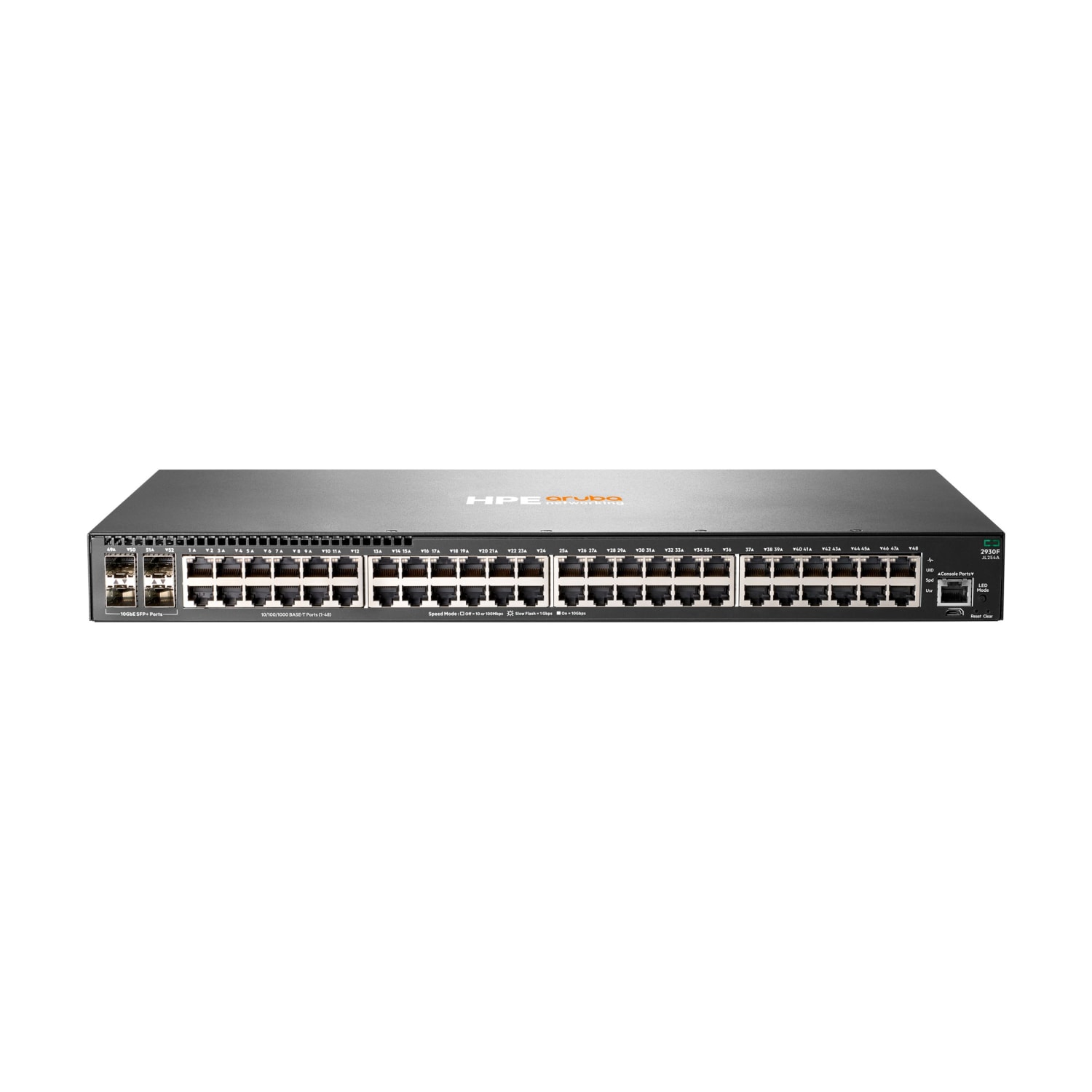 HPE Aruba 2930F 48G 4SFP+ - Switch - L3 - managed - 48 x 10/100/1000 + 4 x 1 Gigabit / 10 Gigabit SFP+ (uplink) - rack-mountable