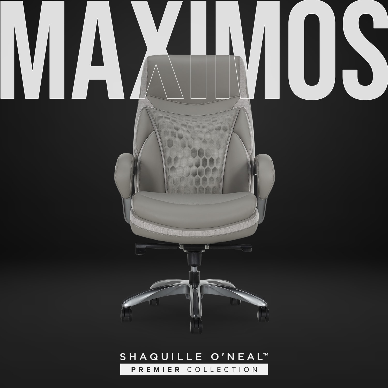 Shaquille ONeal Maximos Big Tall Ergonomic Vegan Leather HighBack Executive Office Chair GraySilver BIFMA Compliant PopularChairscom Shaquille O Neal Maximos Big Tall Ergonomic Vegan Leather High Back Executive Office Chair GraySilver BIFMA Compliant PopularChairscom