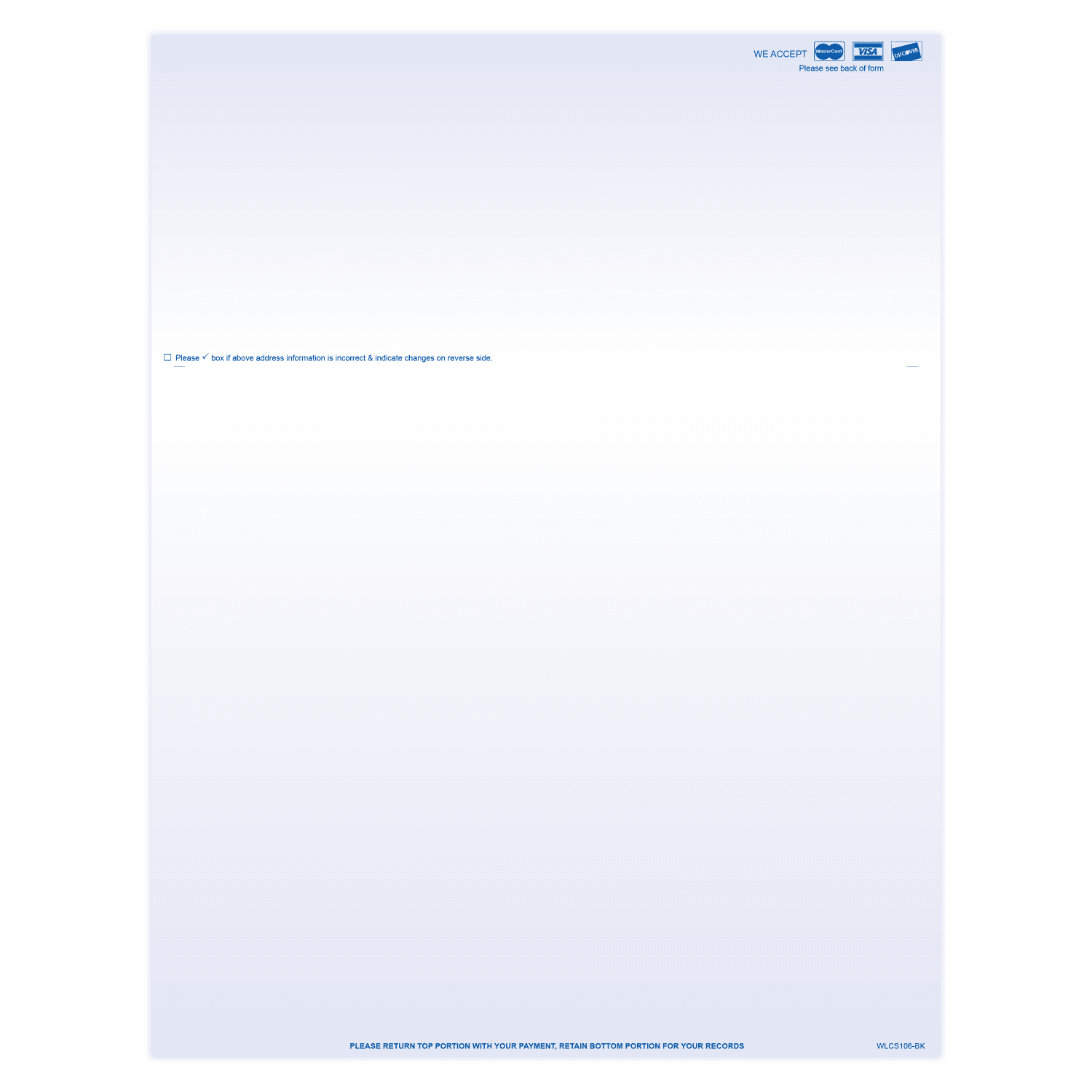 Laser 2-Sided Healthcare Medical Billing Statements, Preprinted MC/Visa/Discover Credit Card Accepted, 1-Part, 8-1/2in x 11in, Blue, Pack Of 1,000 Sheets - Image 3