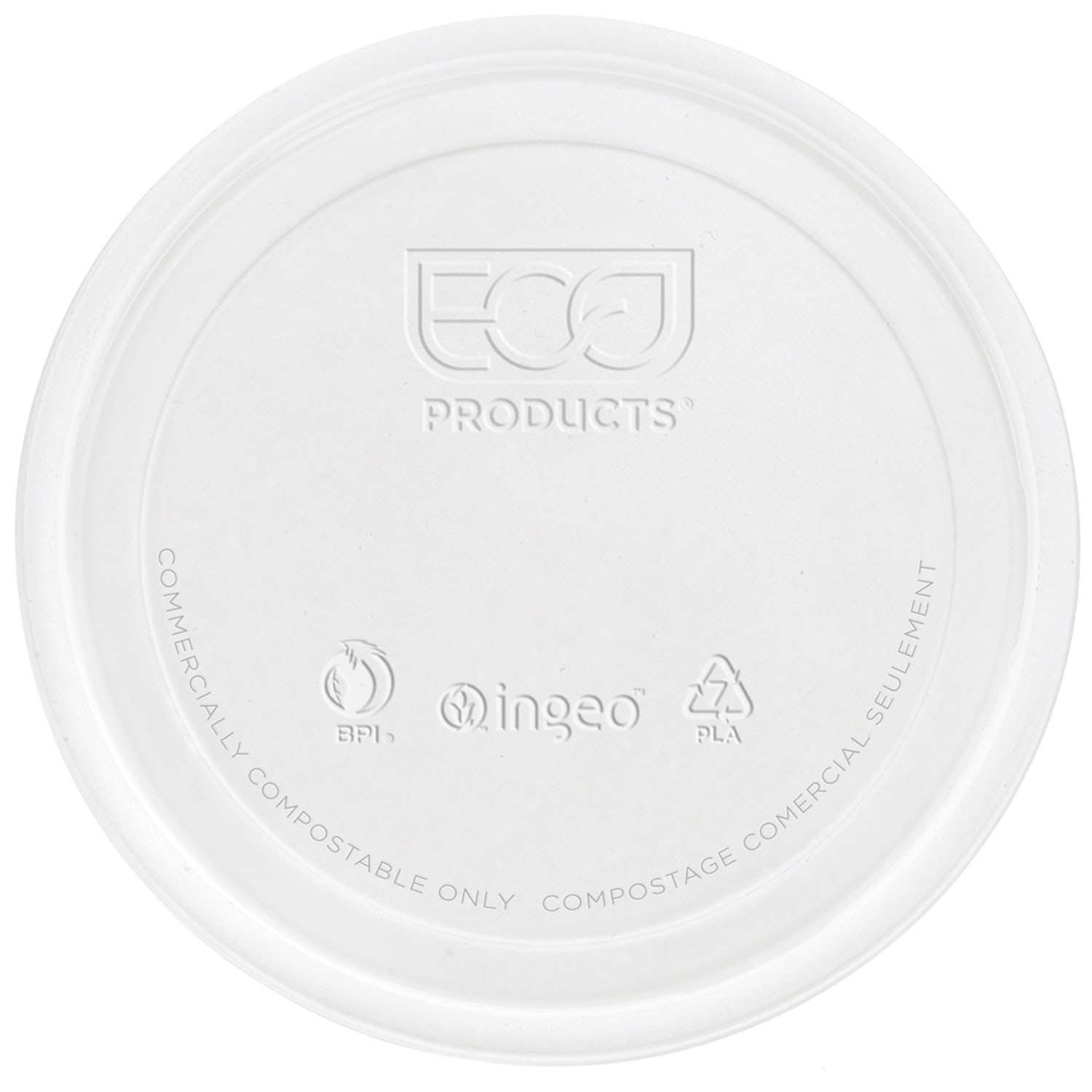 Eco-Products 8-32oz Lid for Round Deli Containers, Clear - Round - Polylactic Acid (PLA) - Clear - 50 Pack - Image 3