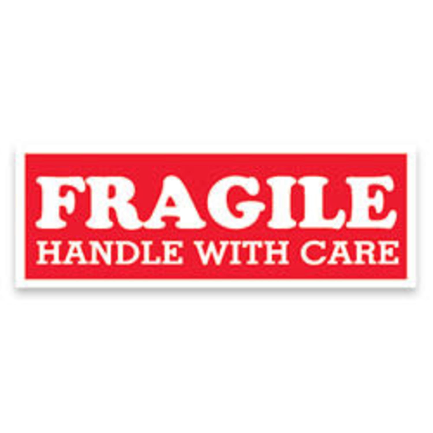 Tape Logic Preprinted Shipping Labels, SCL203, "Fragile Handle With Care," 1 1/2in x 4in, Red/White, Pack Of 500