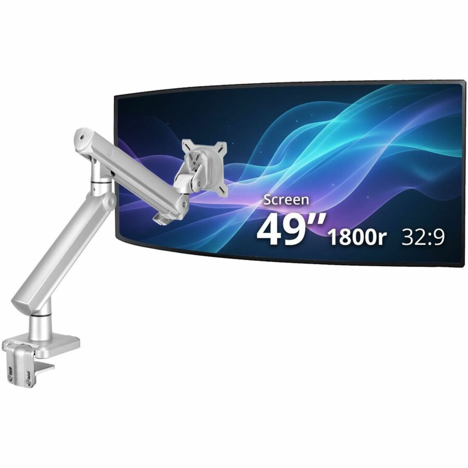 SIIG MTPRO Heavy Duty Desk Mount Single Monitor Arm - Up to 49in- Max load up to 44 lbs - VESA 75 & 100mm - Heavy Duty Single Monitor Arm Desk Mount for 22in- 49in Monitor - Top Mount C-Clamp - Load the weight between 4.4 to 44 lbs - Image 3
