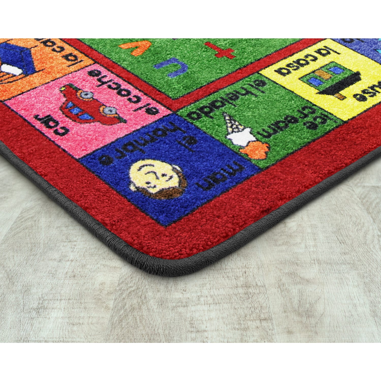 Joy Carpets Kid Essentials Rectangular Area Rug, LenguaLink Spanish, 7-2/3ft x 10-3/4ft, Multicolor - Image 4
