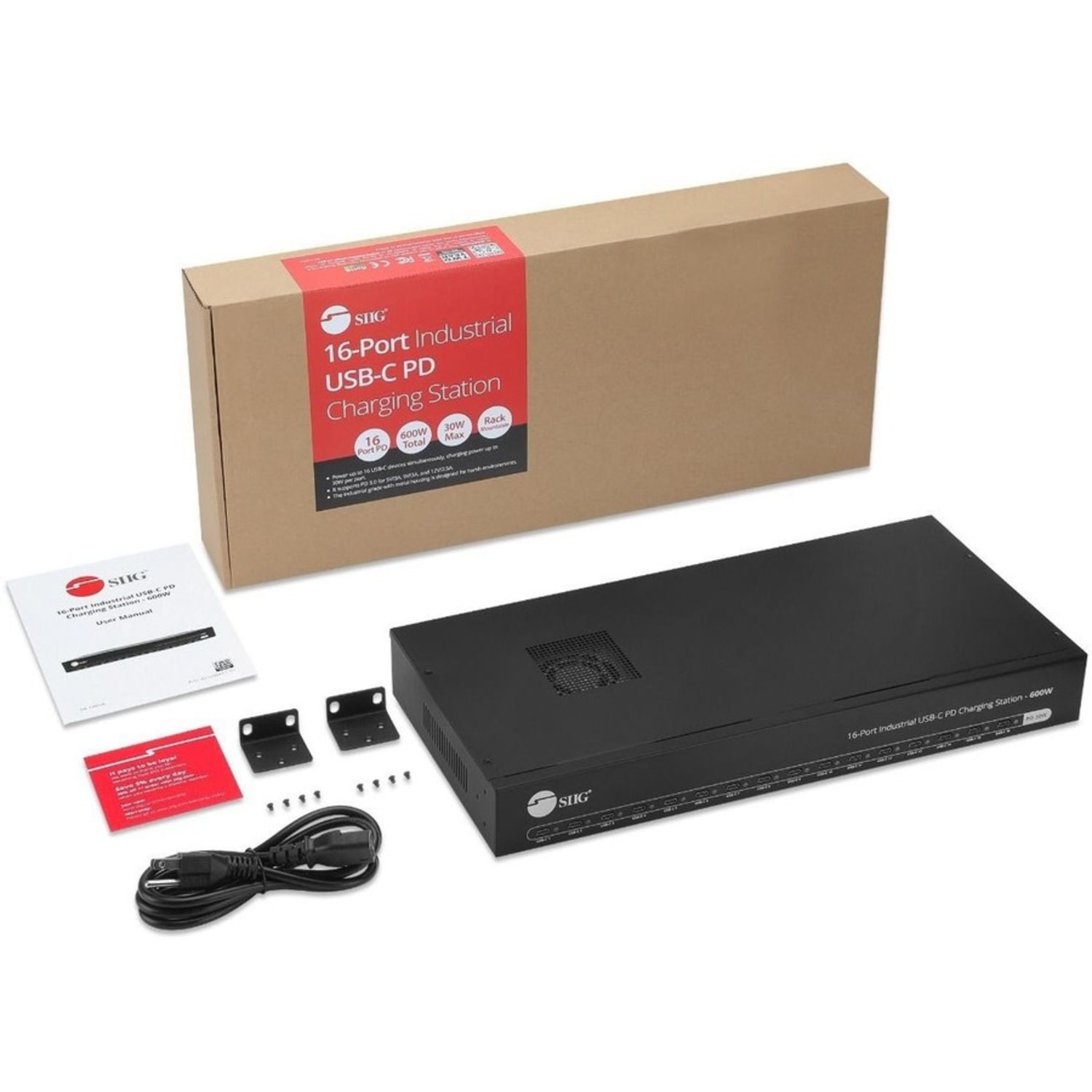 16-Port Industrial USB-C PD Charging Station - 600W - SIIG Industrial grade power charging station adds 16 USB-C charging ports - IDUS0A11S1 - Image 3