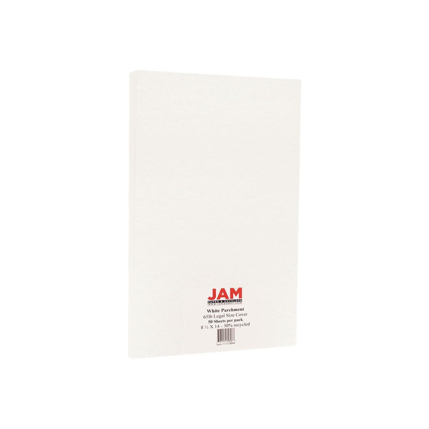 JAM Paper Legal Card Stock, White Parchment, Legal (8.5in x 14in), 65 Lb, Pack Of 50 - Image 5