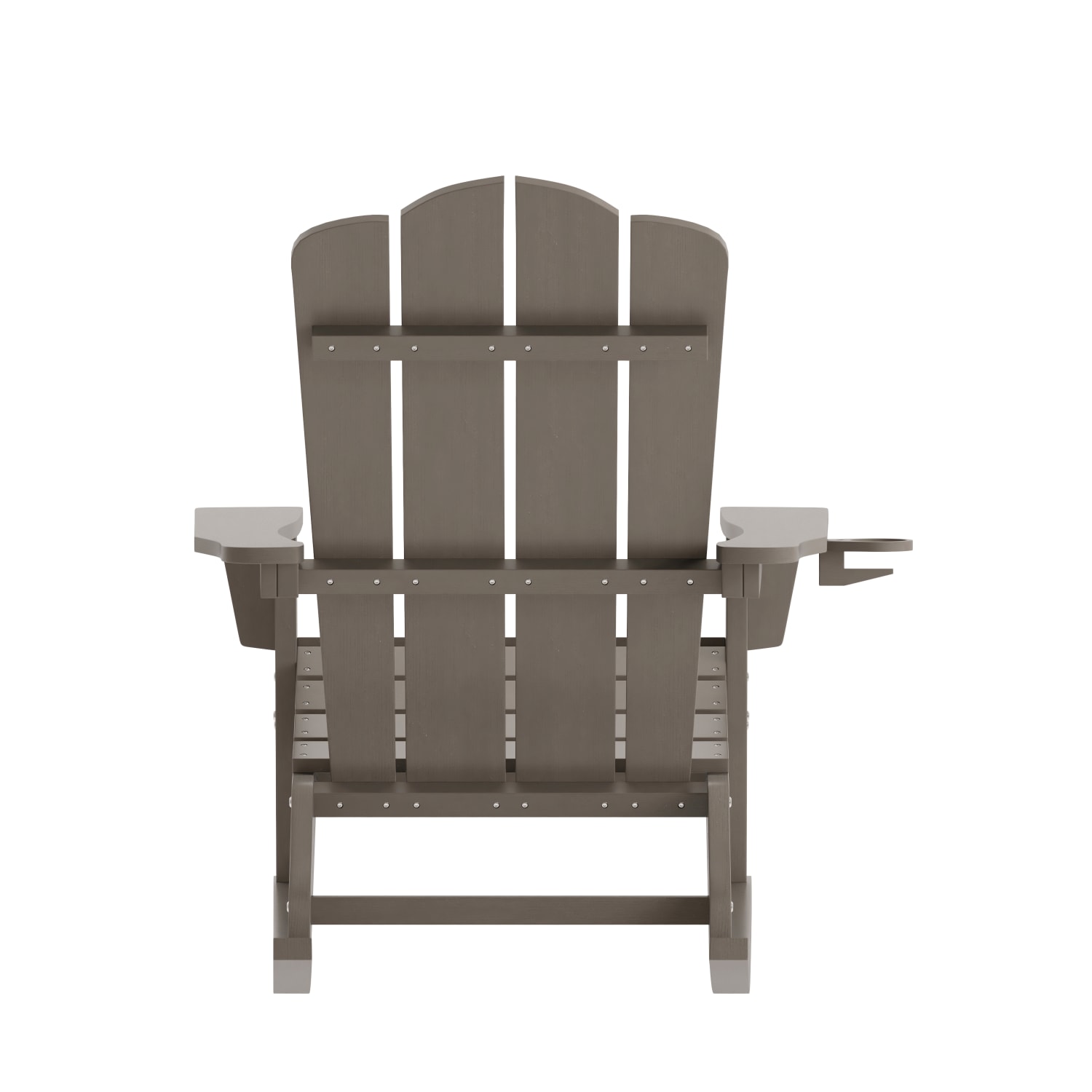 Flash Furniture Newport All-Weather Outdoor Furniture Adirondack Chair With Cup Holder, Brown - Image 8