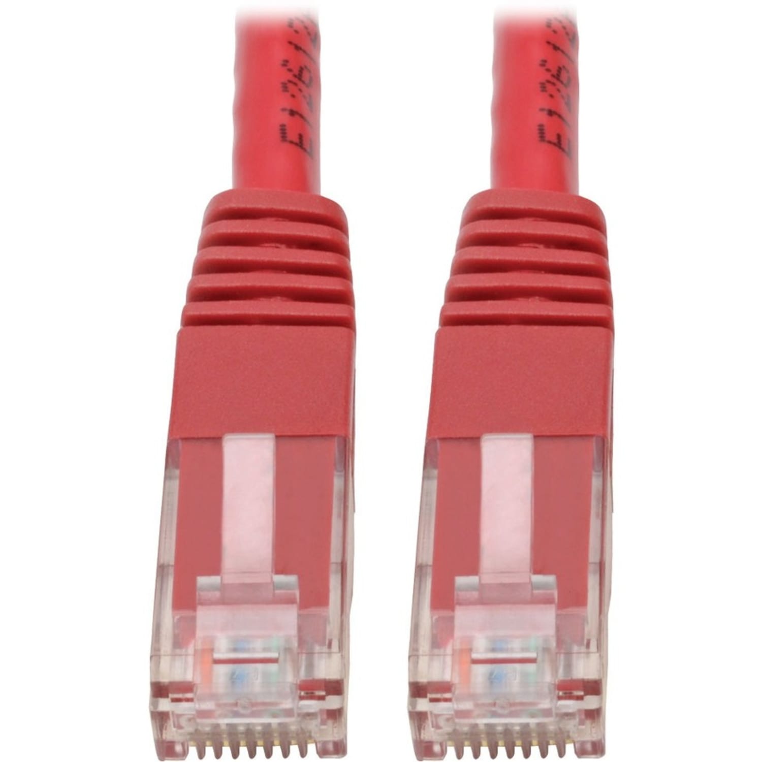 Tripp Lite Cat6 Cat5e Gigabit Molded Patch Cable RJ45 M/M 550MHz Red 7ft - 1 x RJ-45 Male Network - 1 x RJ-45 Male Network - Gold Plated Contact - Red