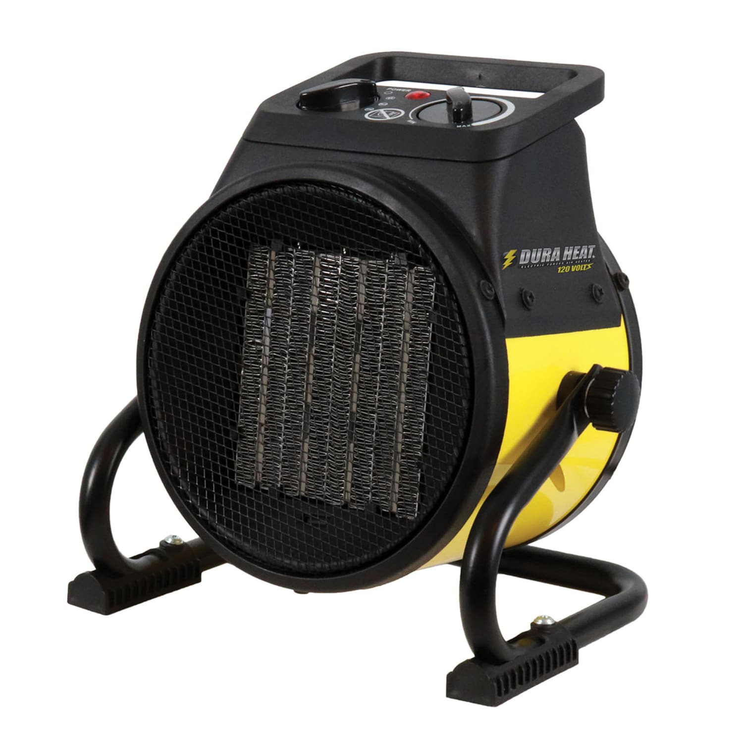 Dura Heat 1500W Electric Forced-Air Utility Heater With Tilting Base, 7-3/4in x 8-7/16in, Yellow/Black