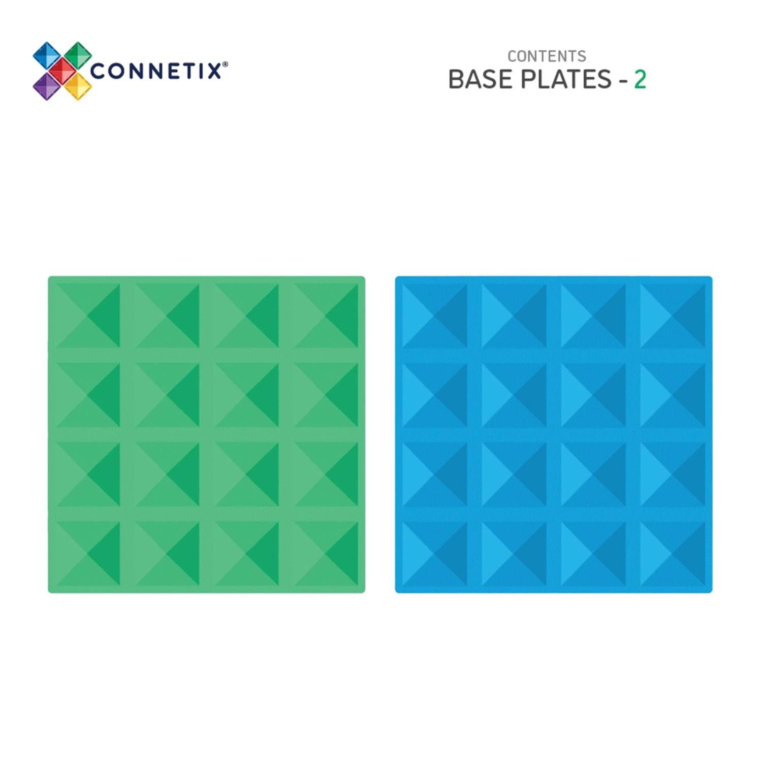 Connetix Magnetic Tiles Rainbow Blue & Green Base Plate, 2 Pieces - Image 3