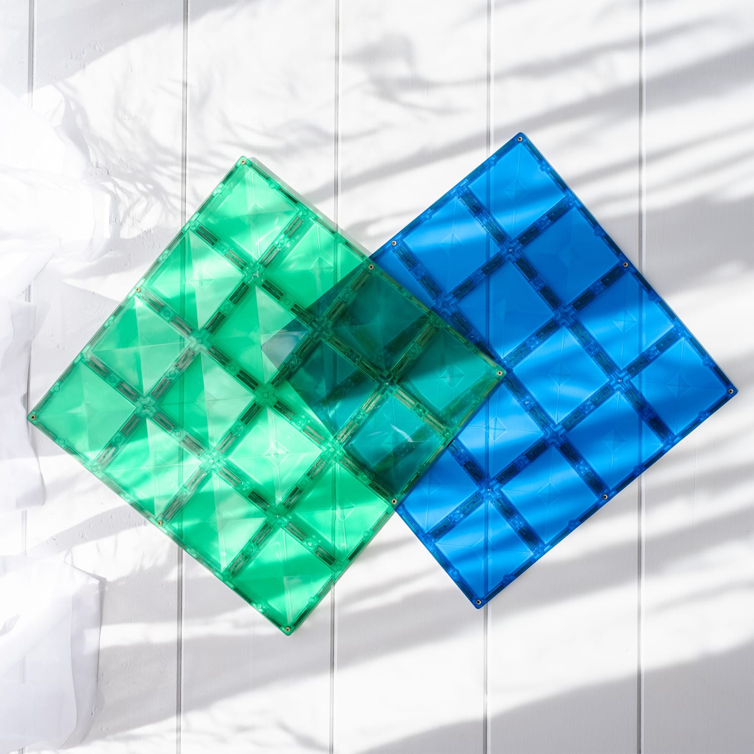 Connetix Magnetic Tiles Rainbow Blue & Green Base Plate, 2 Pieces - Image 5
