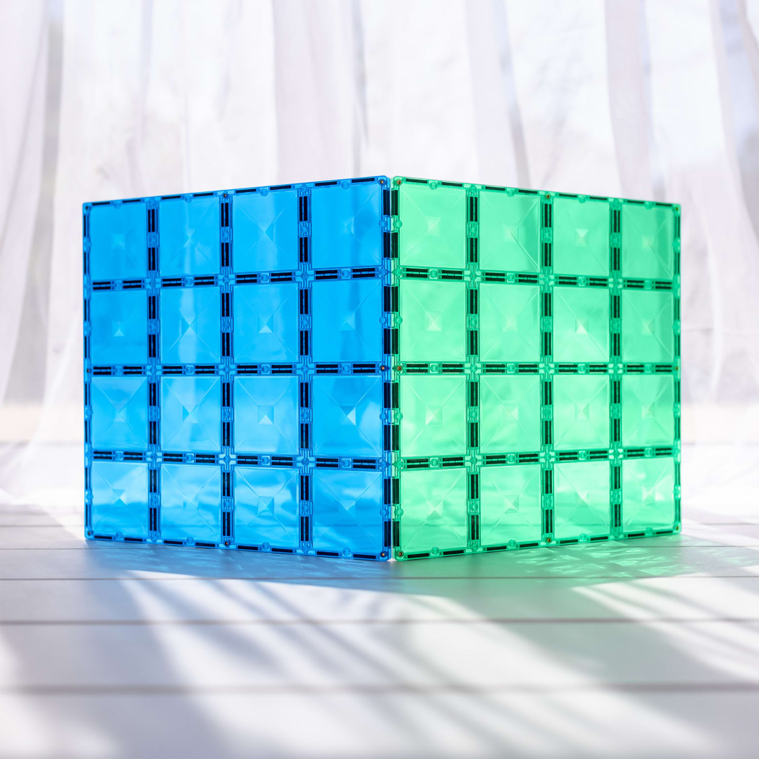 Connetix Magnetic Tiles Rainbow Blue & Green Base Plate, 2 Pieces - Image 6