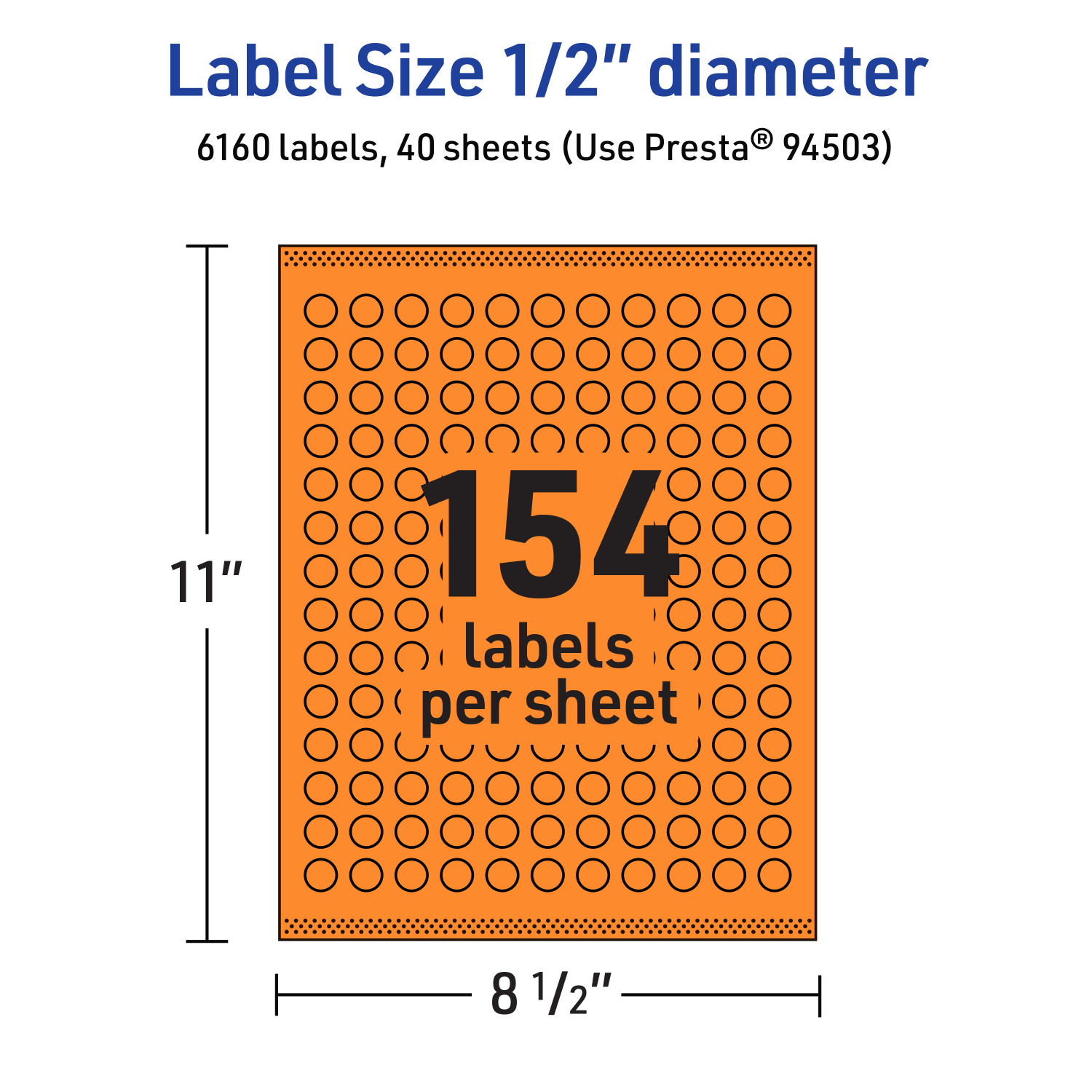 Avery Print-To-The-Edge Labels With Sure Feed Technology And Easy Peel Label Feature, 94503-BOP40, Round, 1/2in, Matte Bright Orange, Pack of 6160 - Image 6