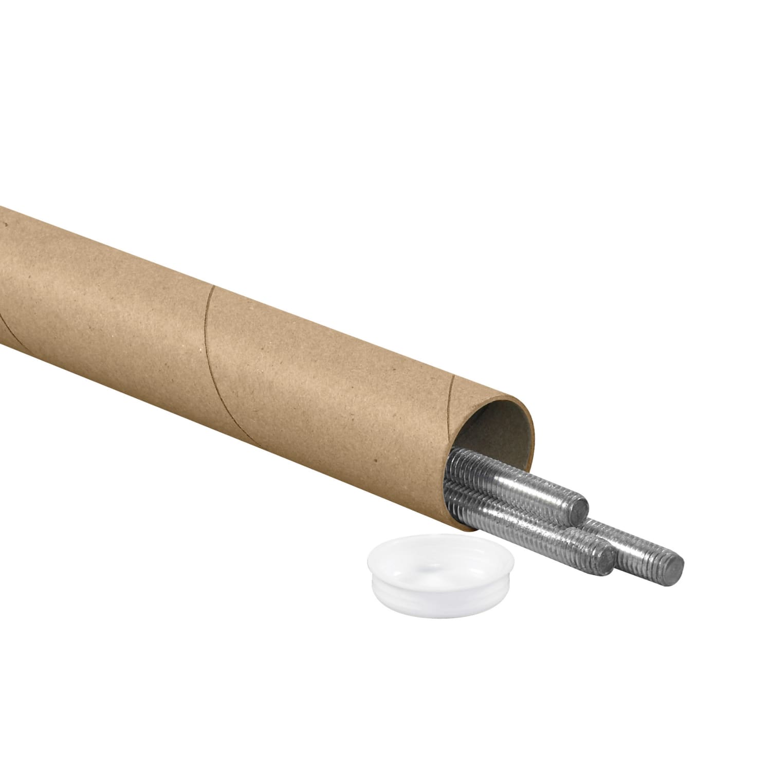 Partners Brand Kraft Mailing Tubes With Plastic Endcaps, 1 1/2in x 24in, Pack Of 50 - Image 4