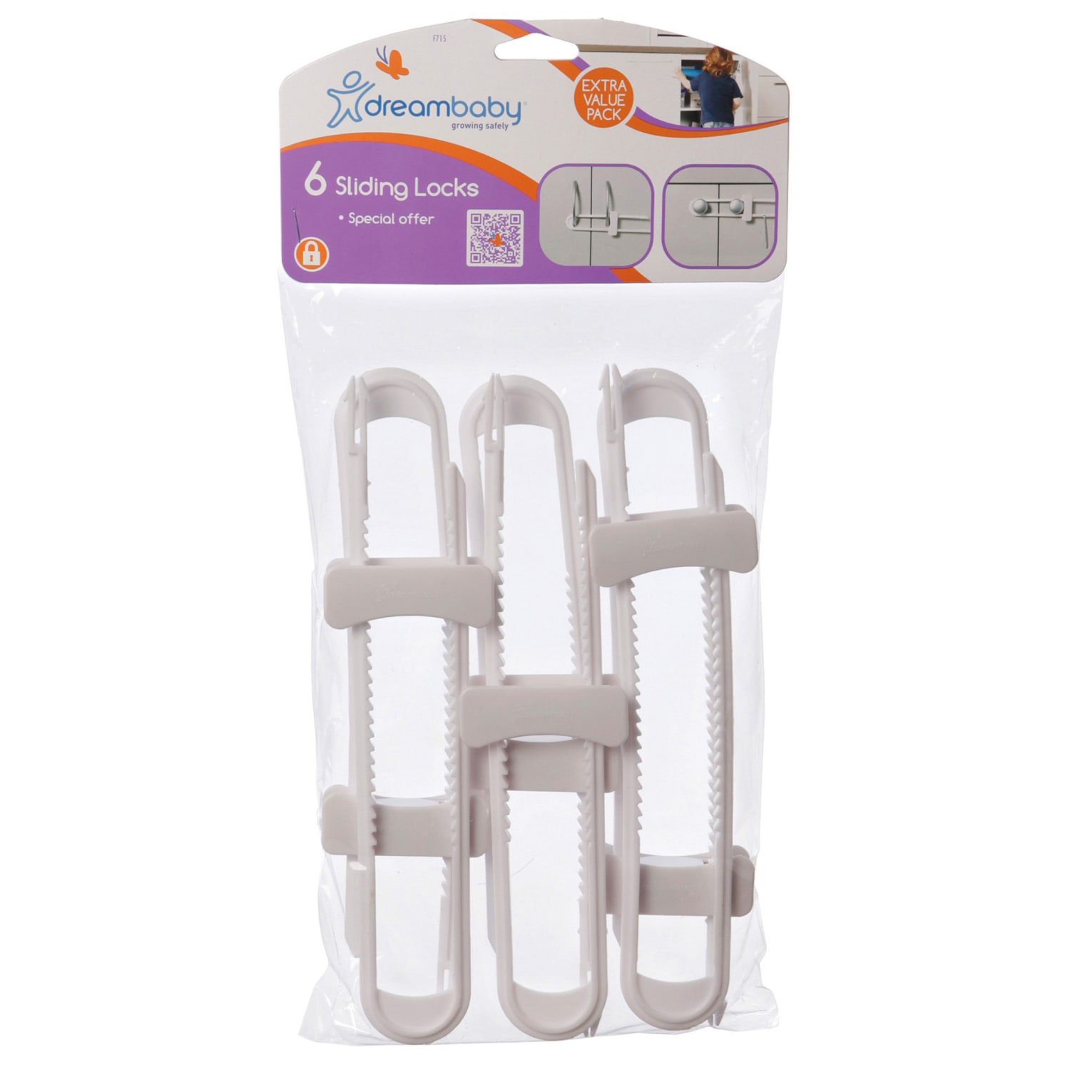 Dreambaby Cabinet Sliding Locks, 6 Locks Per Pack, Set Of 2 Packs - Image 4