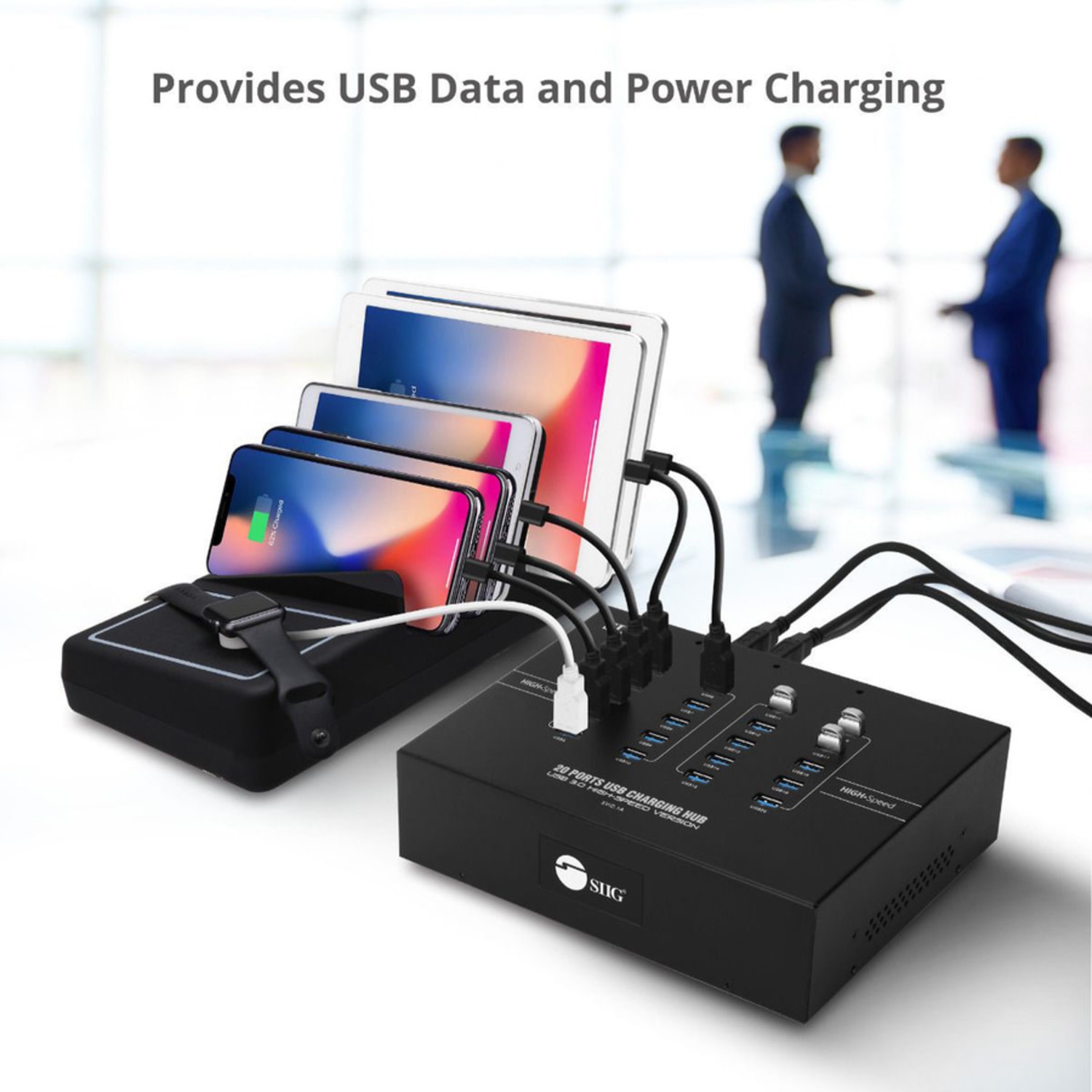 SIIG 20-Port Industrial USB 3.0 Hub with Charging - 200W - USB 3.0 Type B - External 20 USB 5Gbps Typ - IDUS0611S1 - Image 4