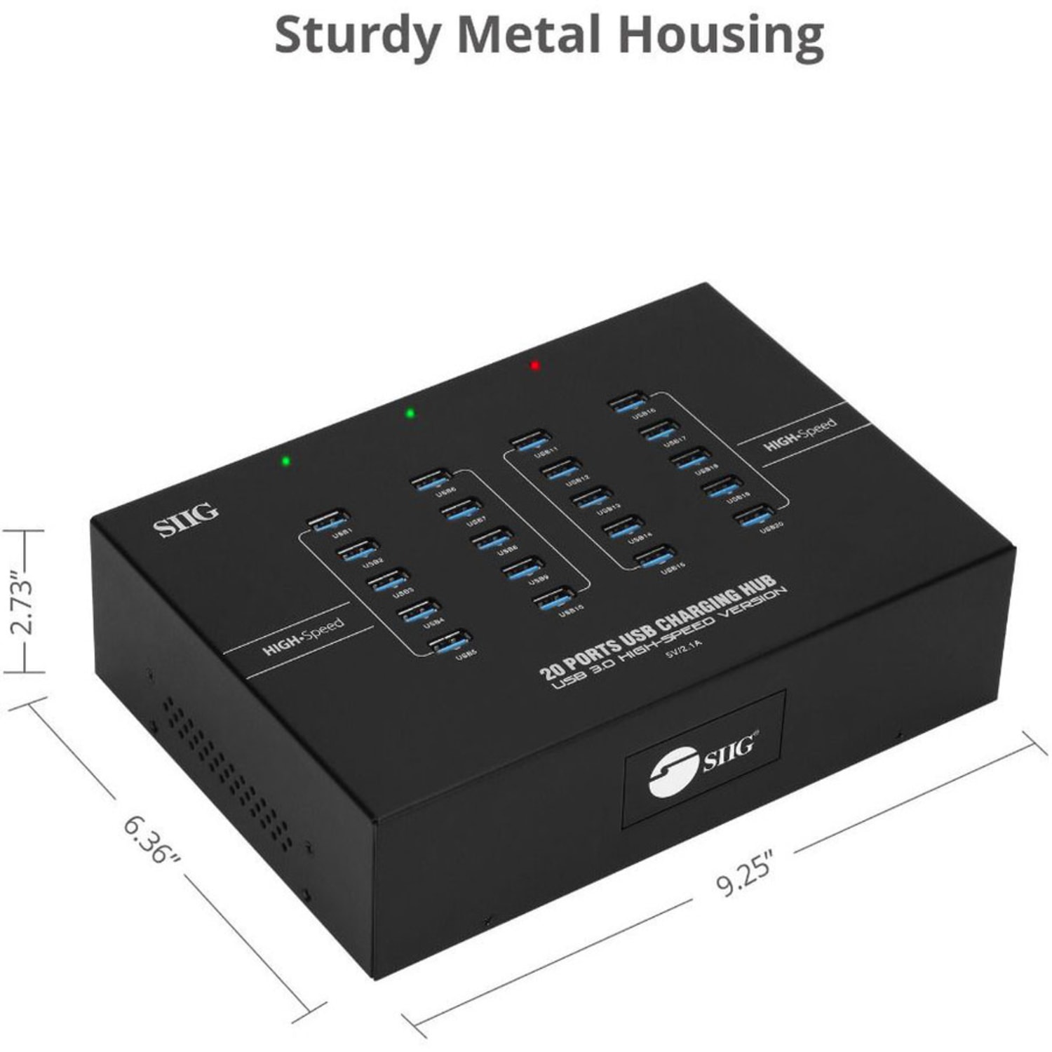 SIIG 20-Port Industrial USB 3.0 Hub with Charging - 200W - USB 3.0 Type B - External 20 USB 5Gbps Typ - IDUS0611S1 - Image 6