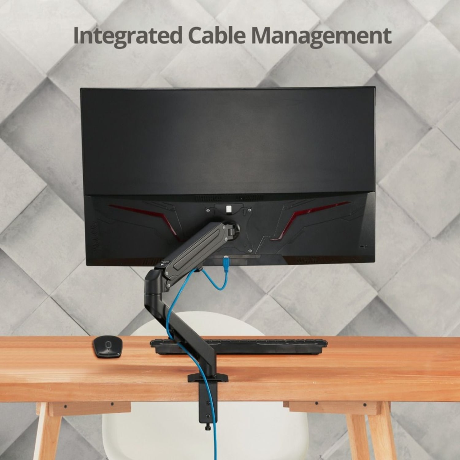 SIIG Single Gas Spring C-Clamp Monitor Desk Mount - 17in to 27in - Full Motion Articulating Monitor Arm - 75 x 75 / 100 x 100 VESA Standard - Weight up to 14.3 lbs - Ergonomic and space saver - Flexiable & Free Adjustment - Image 5