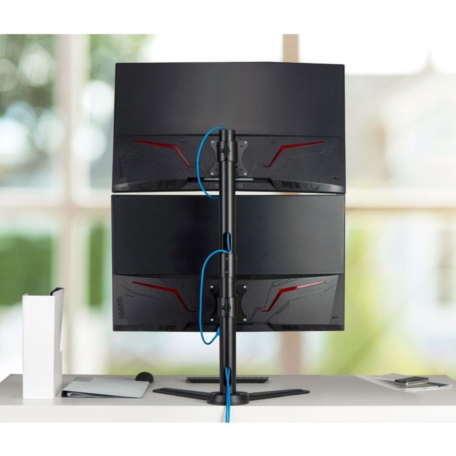 Freestanding Adjusting Vertical Dual Monitor Steel Stand 17in to 32in - 75x75 100x100 VESA - Image 6