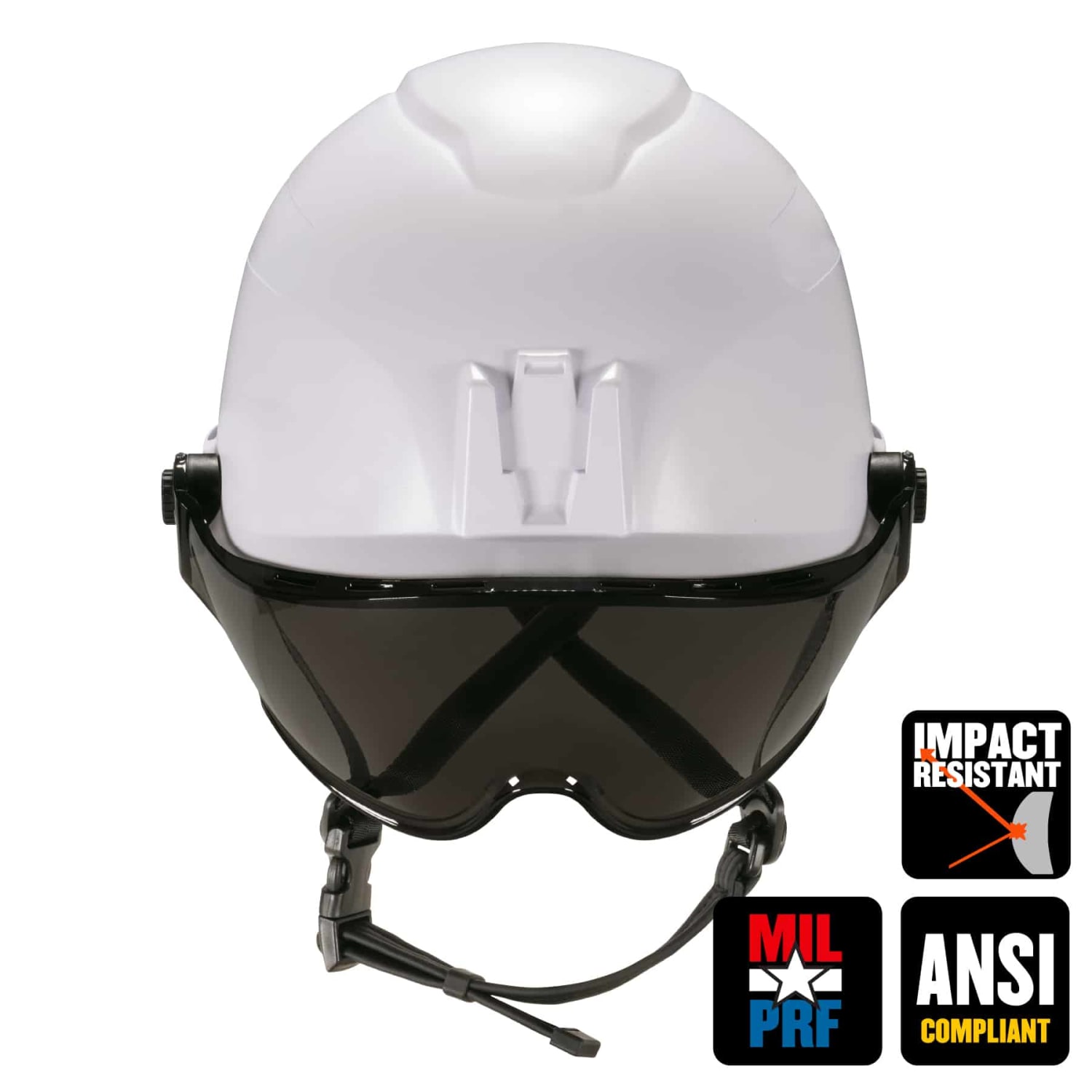 Ergodyne Skullerz 8974V Anti-Fog Class E Safety Helmet With Visor Kit, Smoke Lens, White - Image 3