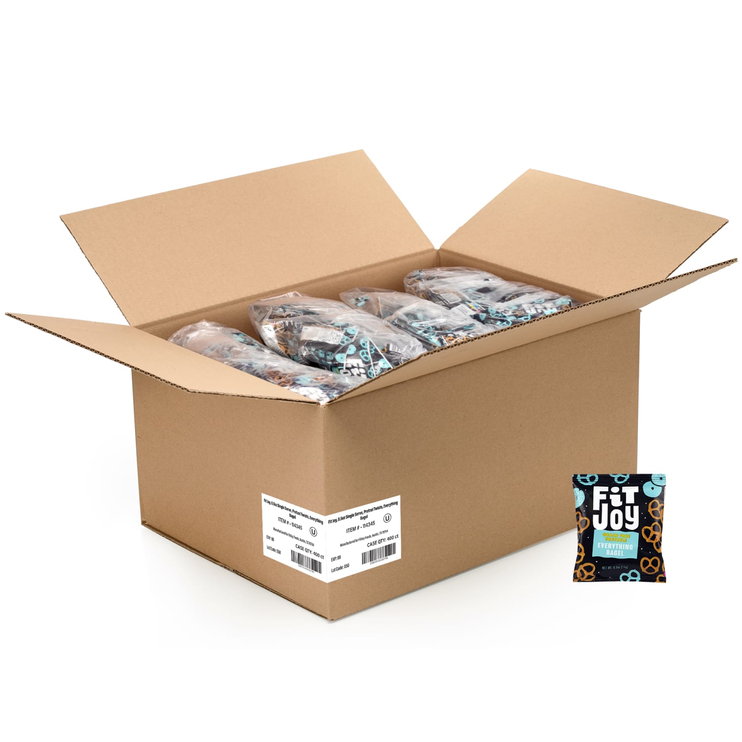 FitJoy Pretzel Twists, Everything Bagel, 0.5 Oz, Total Qty 400 - Image 4