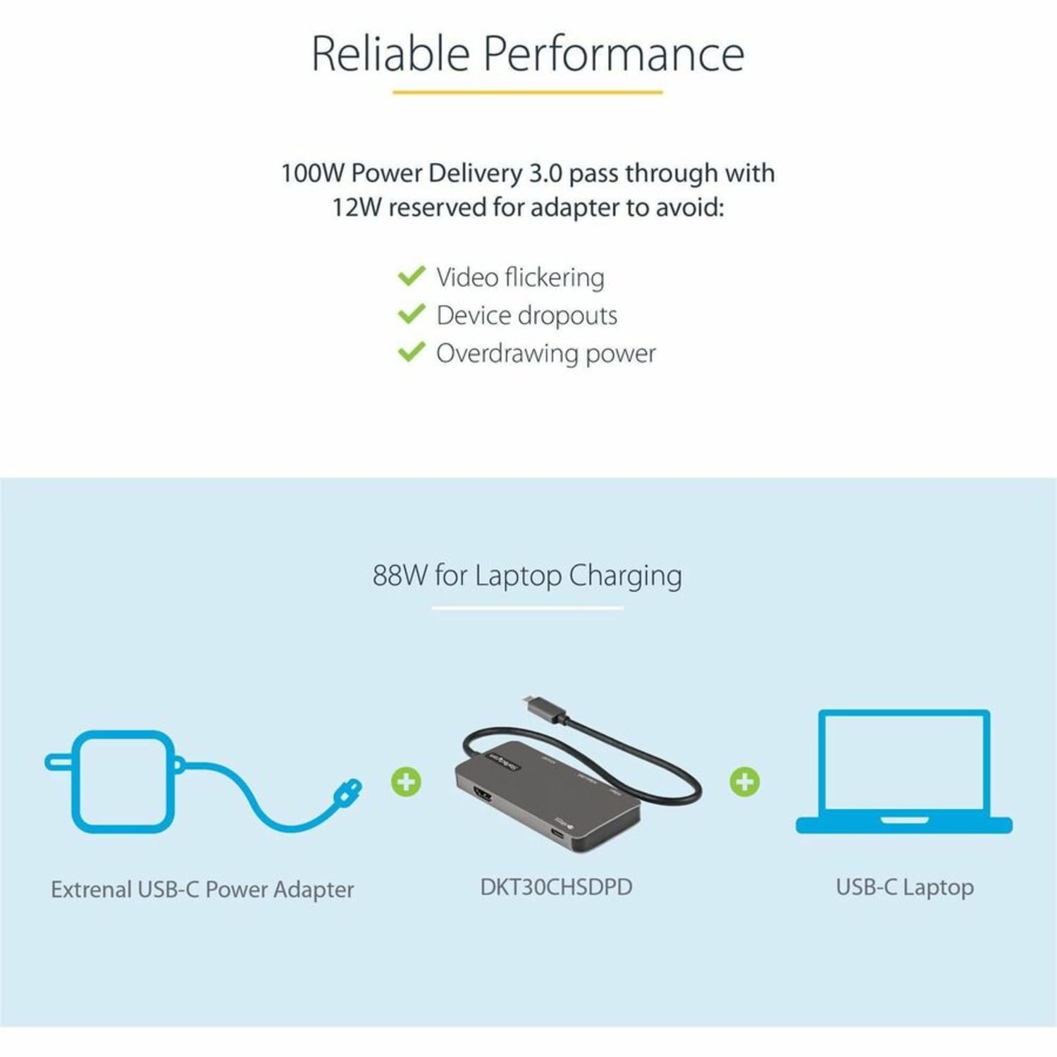 StarTech.com USB C Multiport Adapter, USB-C to 4K HDMI, 100W PD Pass-through, SD/MicroSD, 3xUSB 3.0, USB Typ - DKT30CHSDPD - Image 5