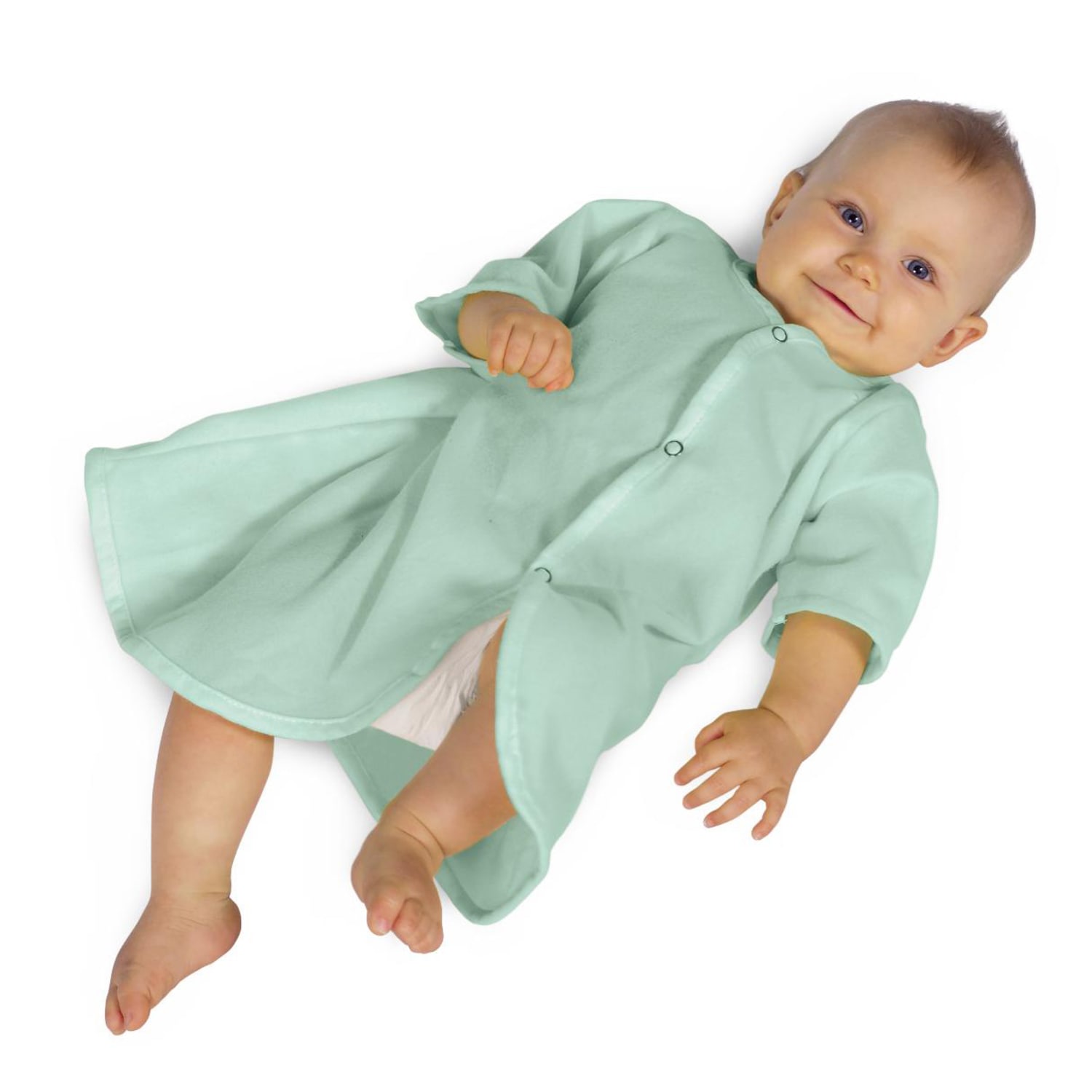 Medline Flame Fighter Plus Napped Kimono Pediatric Gowns, Green, Pack Of 12