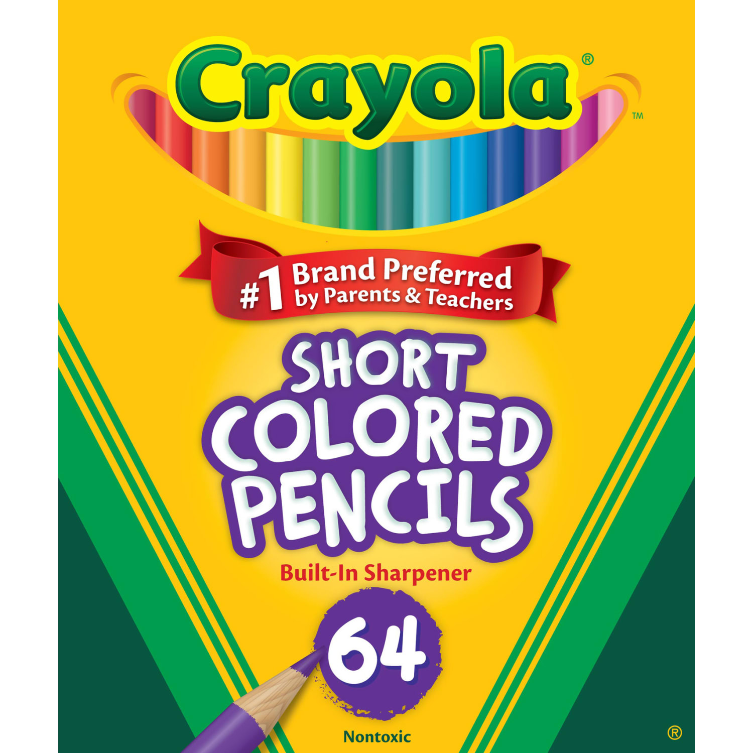 Crayola Kids Color Choice Short Color Pencil Set, Box Of 64