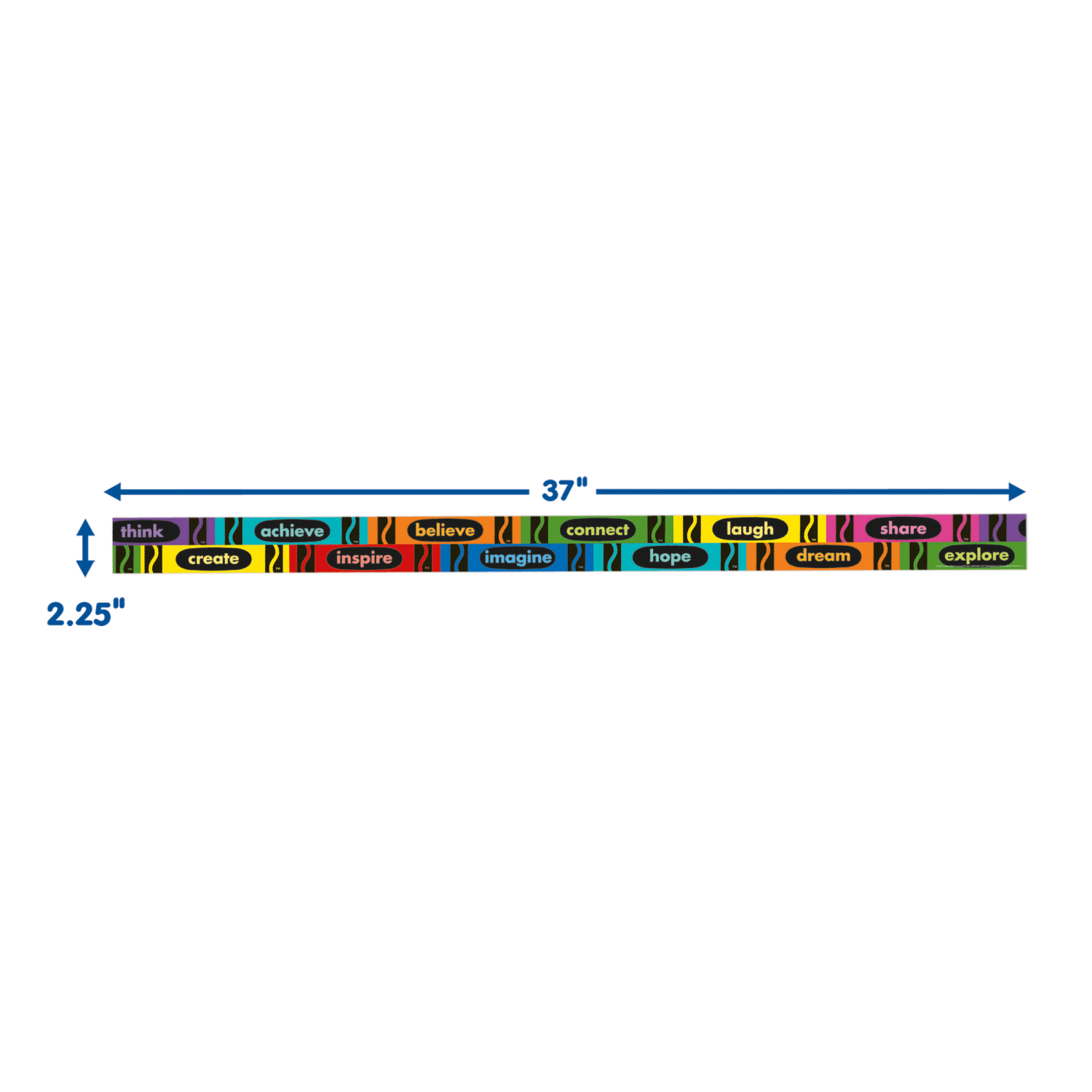 Eureka Deco Trim Packs, 37' x 2-1/4in, Crayola Inspirational Words, Set Of 6 Packs - Image 4