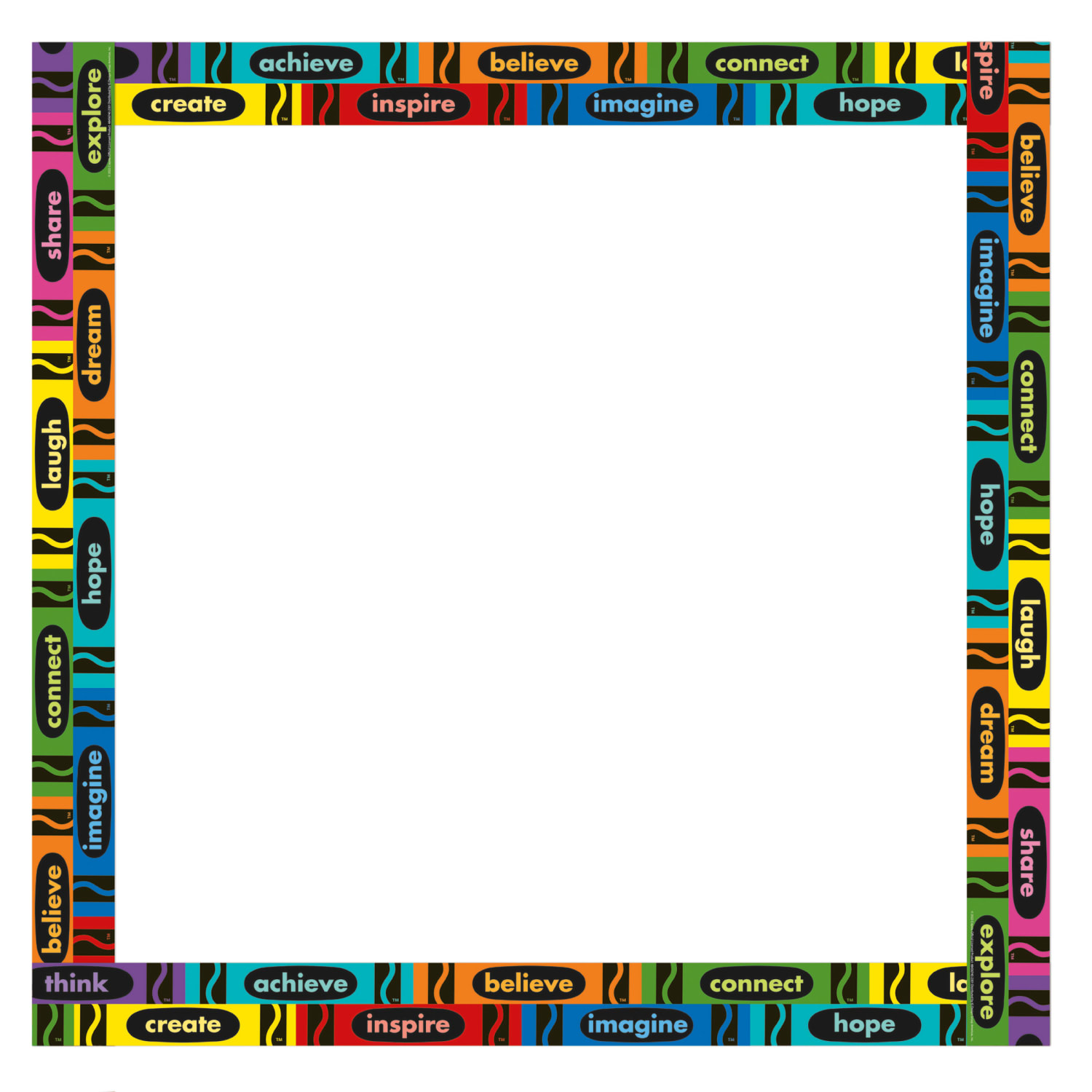 Eureka Deco Trim Packs, 37' x 2-1/4in, Crayola Inspirational Words, Set Of 6 Packs - Image 5