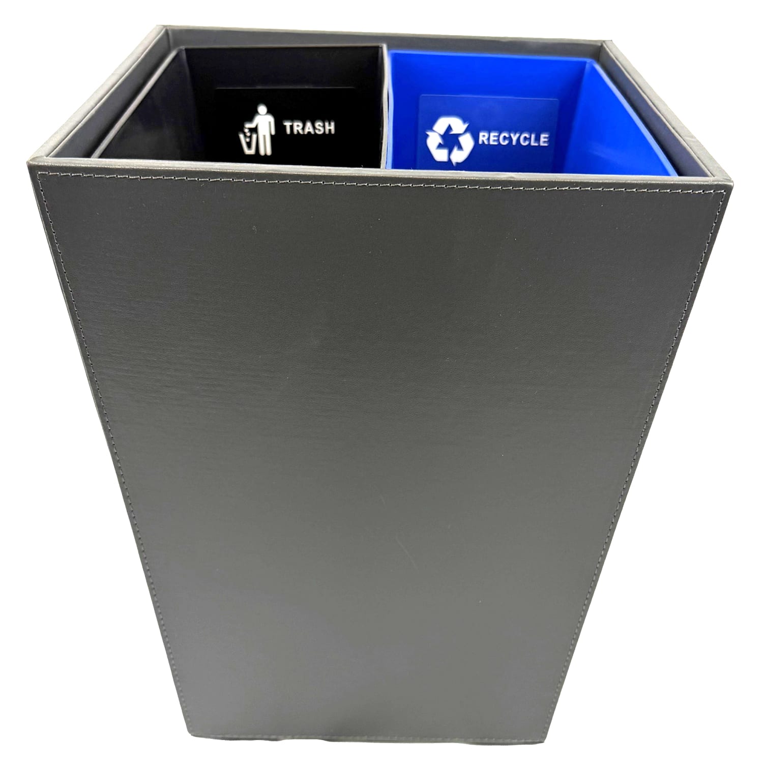 Hospitality Source Standard Waste/Recycle Bins, 14.5 Quarts, Dark Gray, Set Of 6 Bins - Image 3