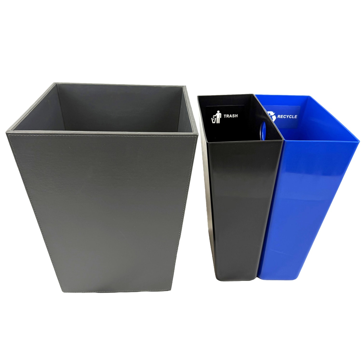 Hospitality Source Standard Waste/Recycle Bins, 14.5 Quarts, Dark Gray, Set Of 6 Bins - Image 4