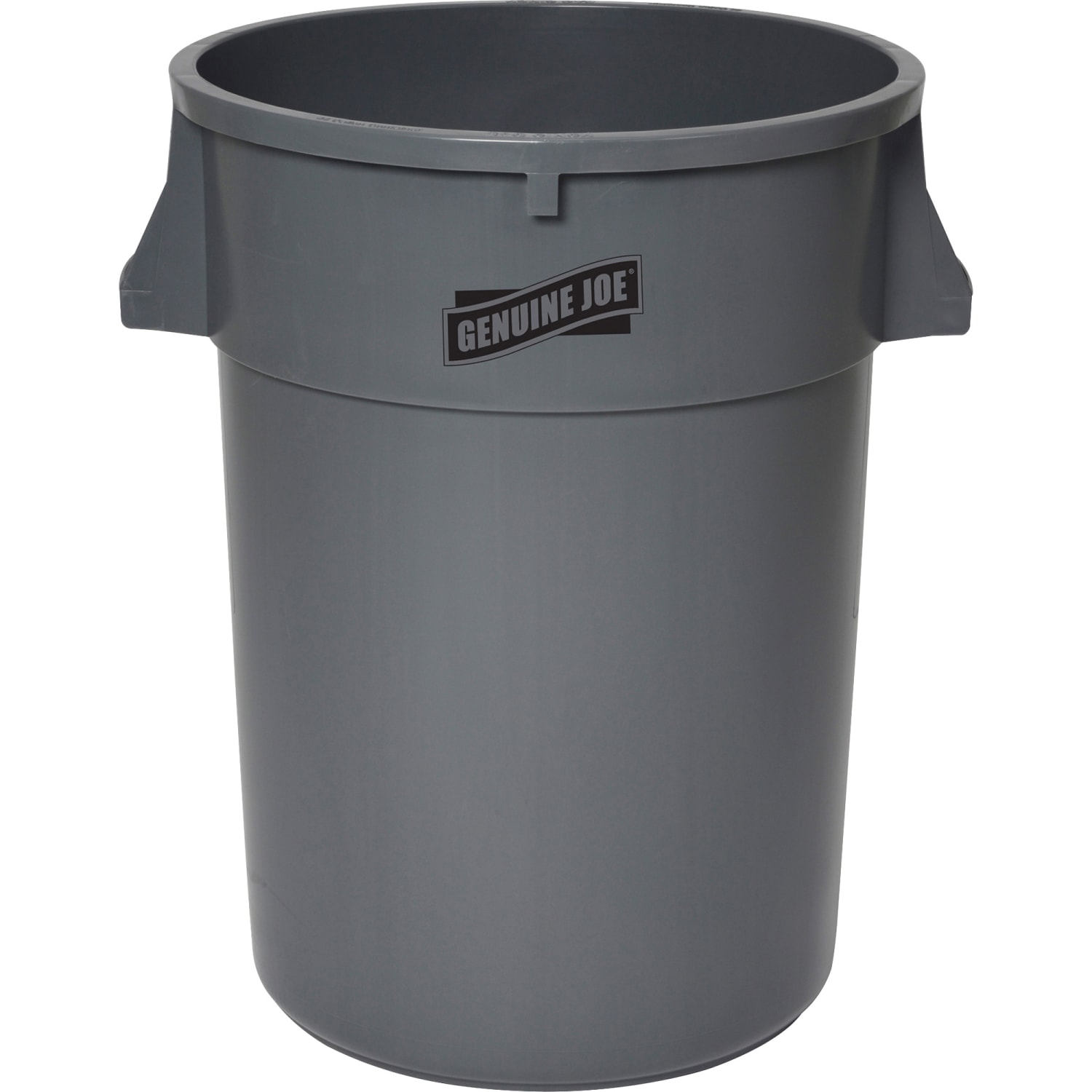 Genuine Joe 44-gal Heavy-duty Trash Container - 44 gal Capacity - Heavy Duty, Handle - 24in Height x 31.5in Width x 24in Depth - Gray - 4 / Carton - Image 4