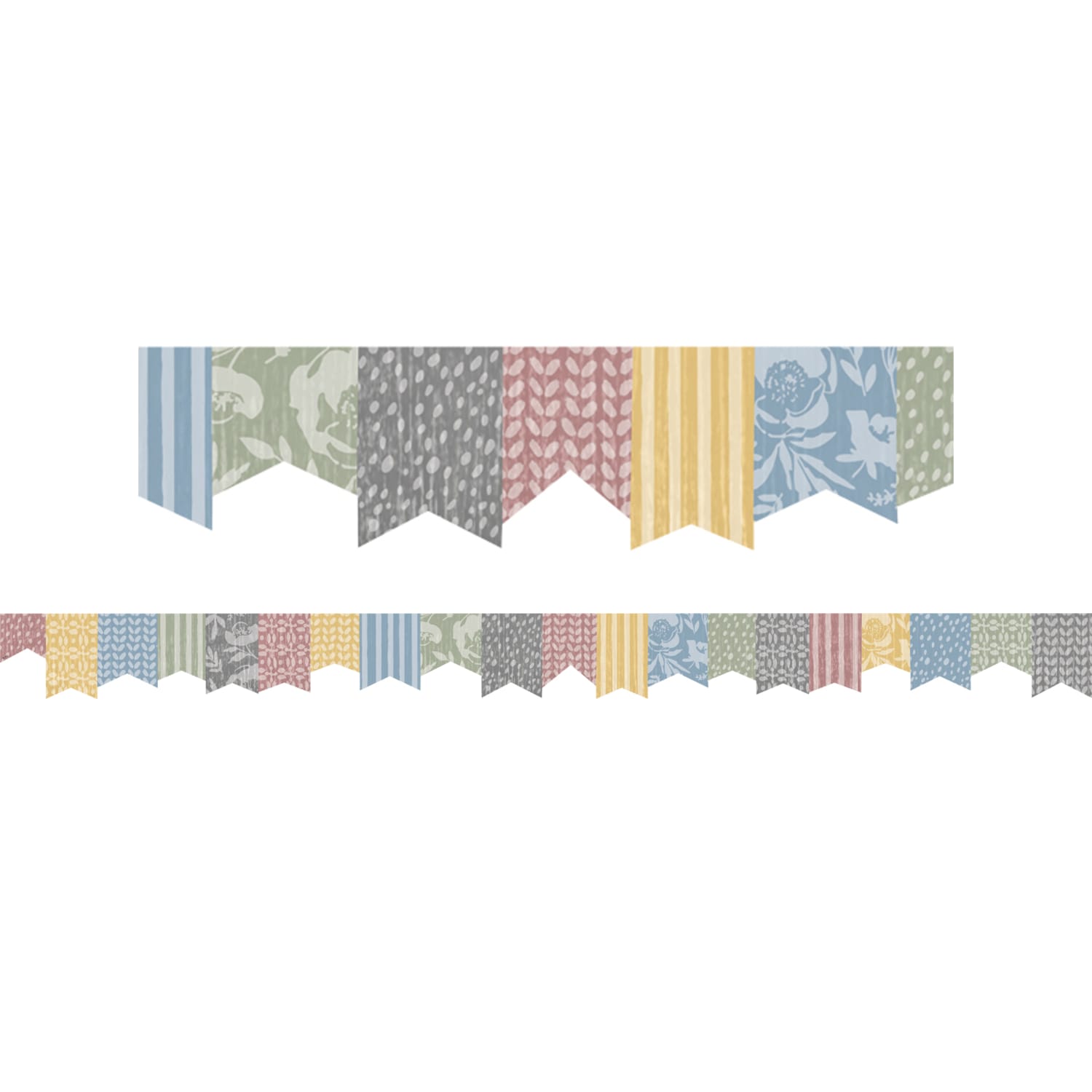 Teacher Created Resources Die-Cut Border Trim, Classroom Cottage Pennants, 35ft Per Pack, Set Of 6 Packs - Image 3