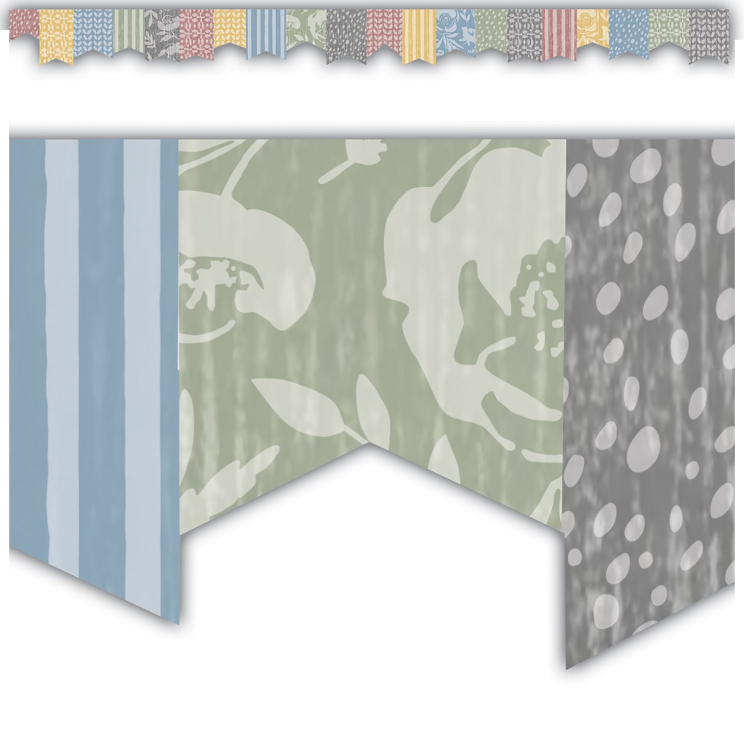 Teacher Created Resources Die-Cut Border Trim, Classroom Cottage Pennants, 35ft Per Pack, Set Of 6 Packs - Image 4