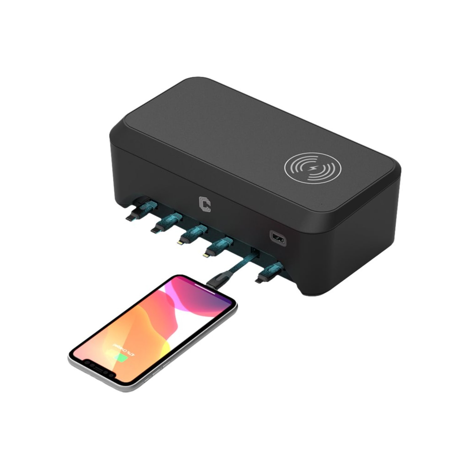 ChargeTech CS9 Desktop Charging Station, Black, CT-300016 - Image 4