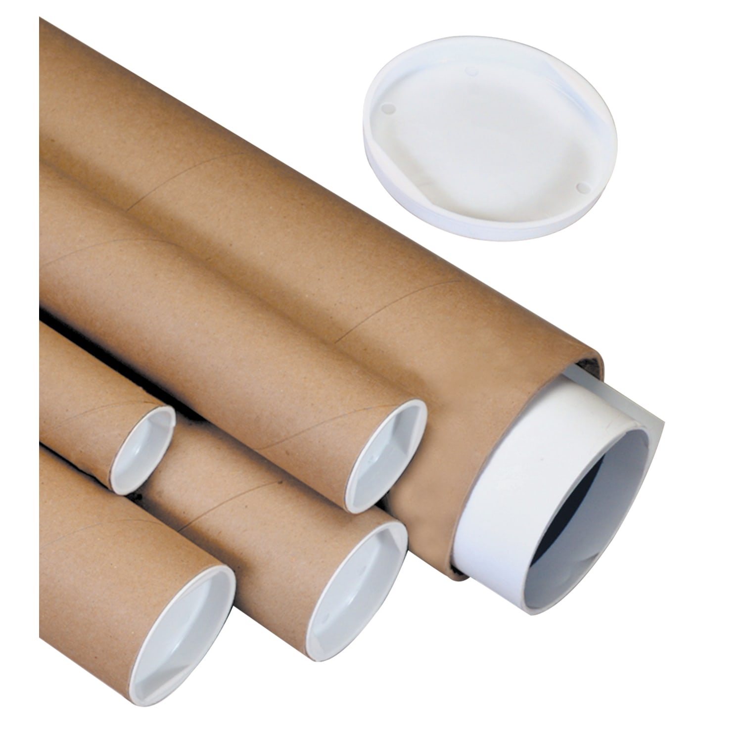 Office Depot Brand Kraft Mailing Tubes With Plastic Endcaps, 2in x 18in, Pack Of 50 - Image 5