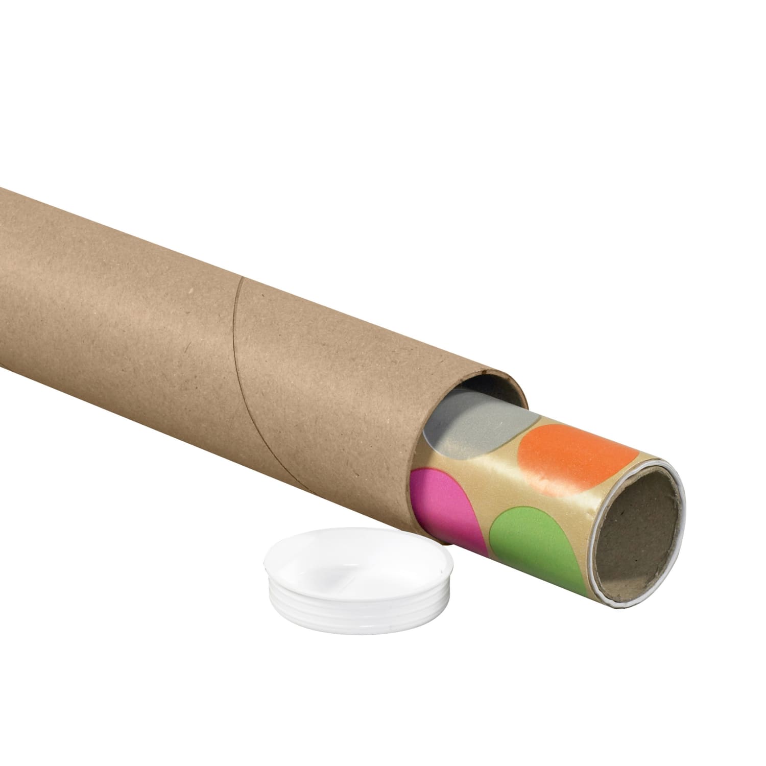 Office Depot Brand Kraft Mailing Tubes With Plastic Endcaps, 2in x 24in, Pack Of 50 - Image 4