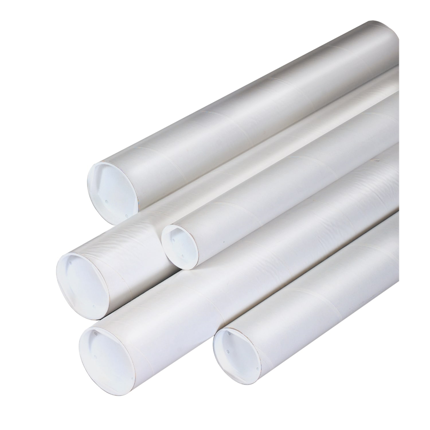 Partners Brand White Mailing Tubes With Plastic Endcaps, 2in x 36in, 80% Recycled, Pack Of 50 - Image 5