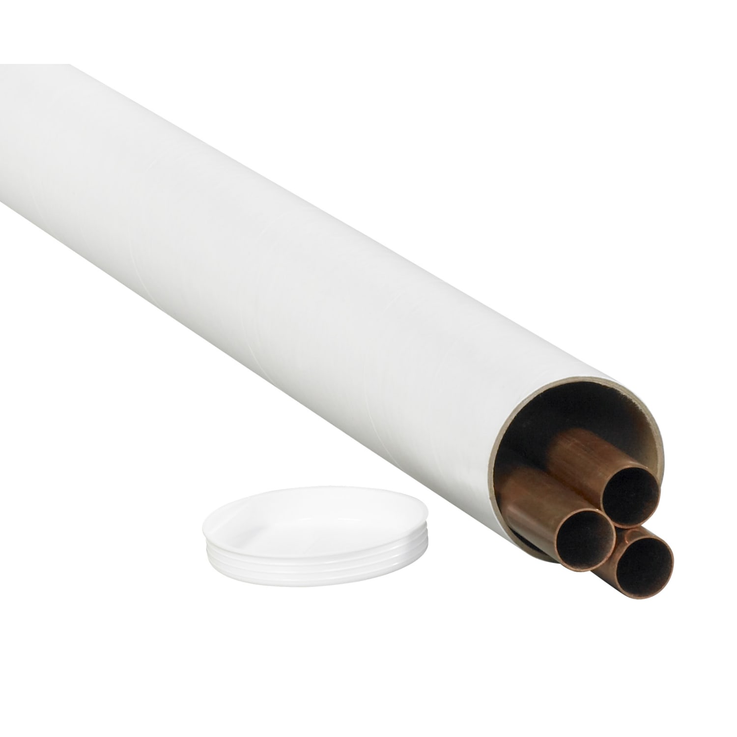 Partners Brand White Mailing Tubes With Plastic Endcaps, 2 1/2in x 24in, 80% Recycled, Pack Of 34 - Image 4